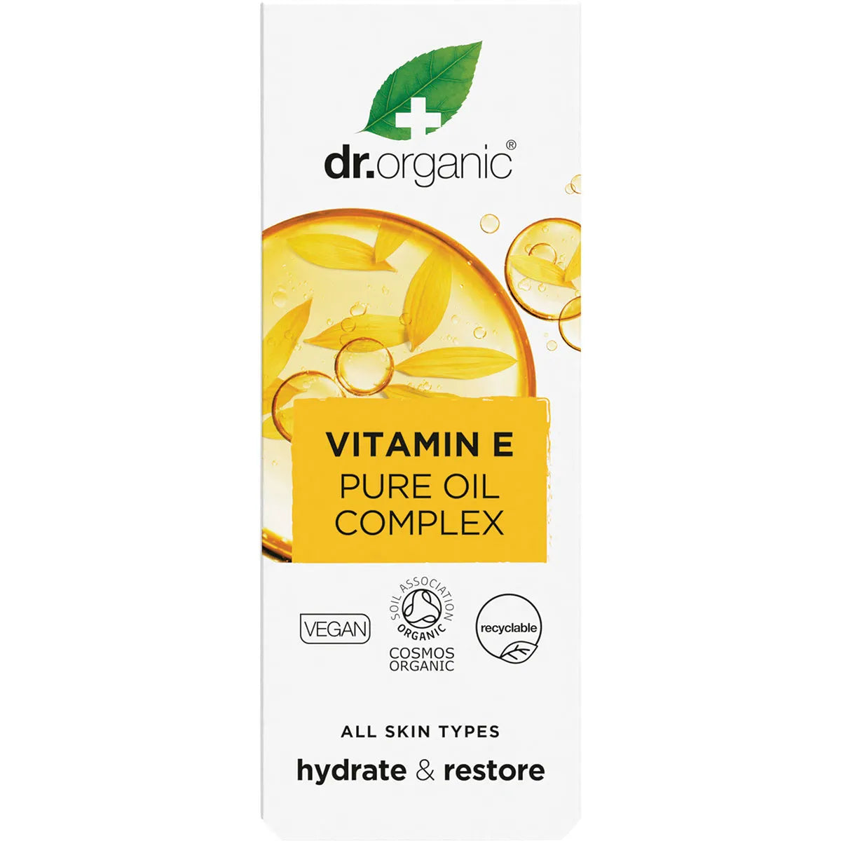 Dr Organic Pure Vitamin E Oil - 100% Natural Skin Care for Face & Body - Hydrating & Anti-Aging Treatment - Perfect for Dry Skin, Wrinkles & Scars