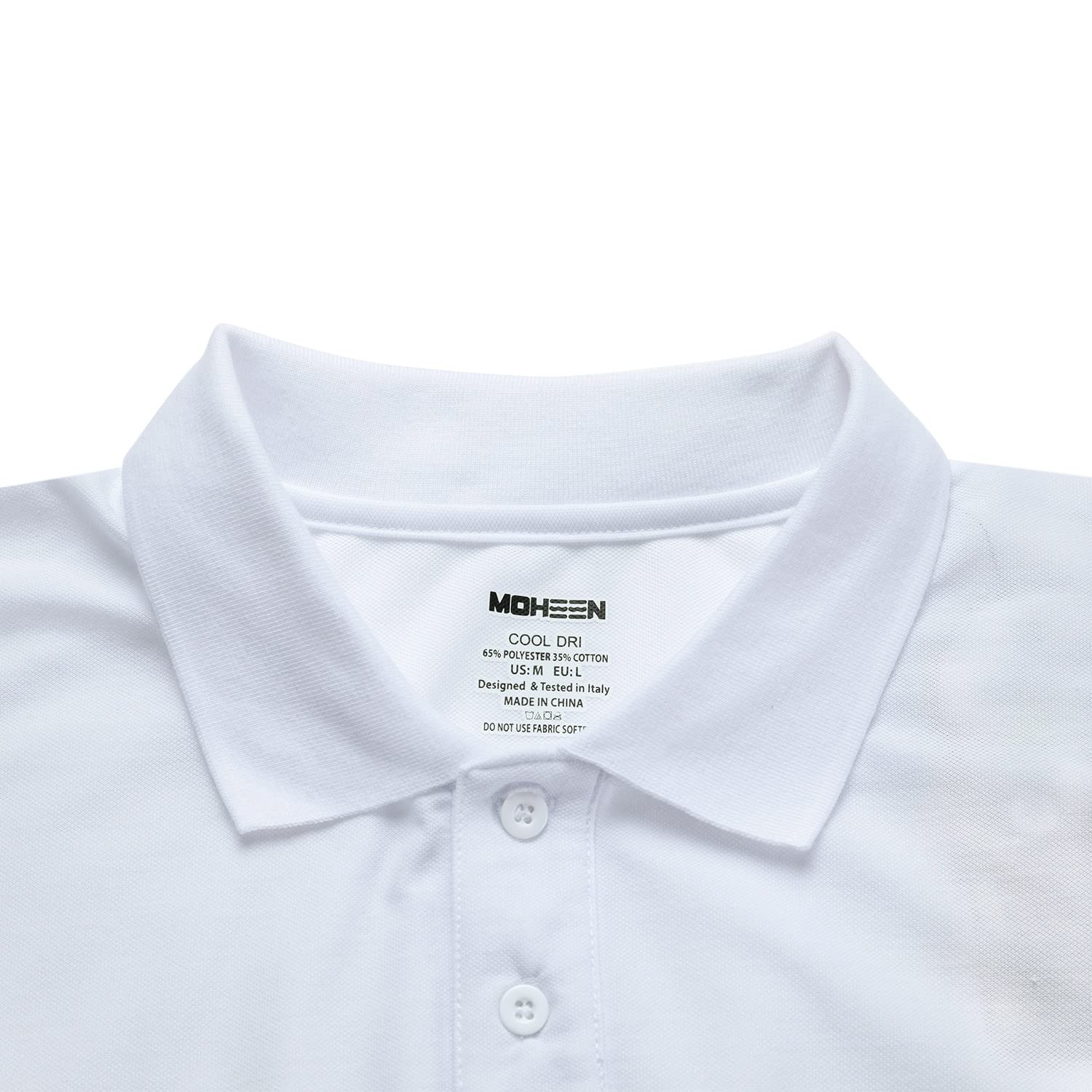 MOHEEN Men's Dry Fit UPF 50+ Long Sleeve Pique Polo Shirt - Moisture Wicking Golf & Casual Shirt for Big & Tall (Sizes M-6XL) | Perfect for Golfing, Outdoor Activities & Business Casual Wear