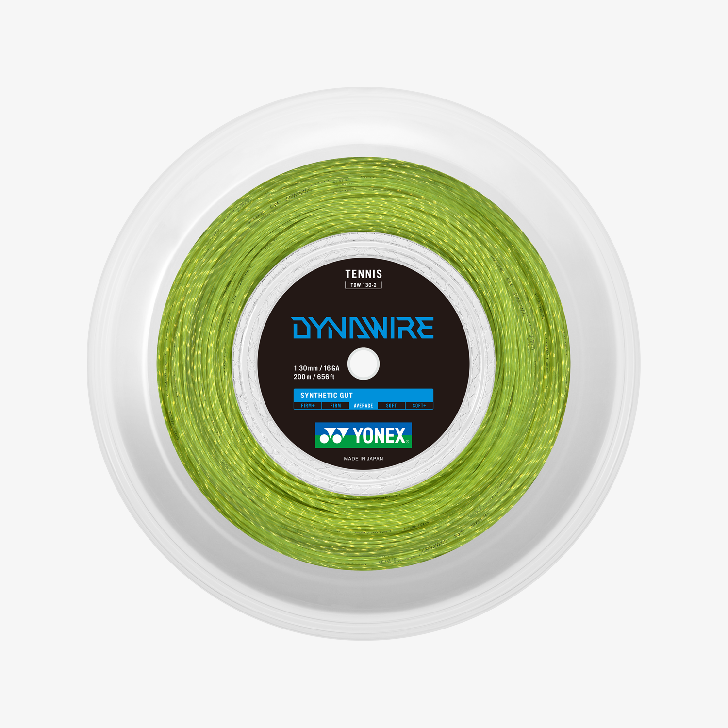 Yonex Dynawire 130/16 Tennis String Reel - 200m Yellow | High-Performance Tennis String for Durability & Control | Perfect for Competitive Play & Stringing Services