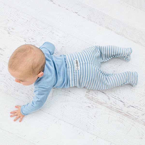 Soft Merino Wool Baby Footed Pants - Warm & Comfortable Infant Sleepwear for Boys & Girls - Perfect for Winter, Cold Weather & Nursery - Blue