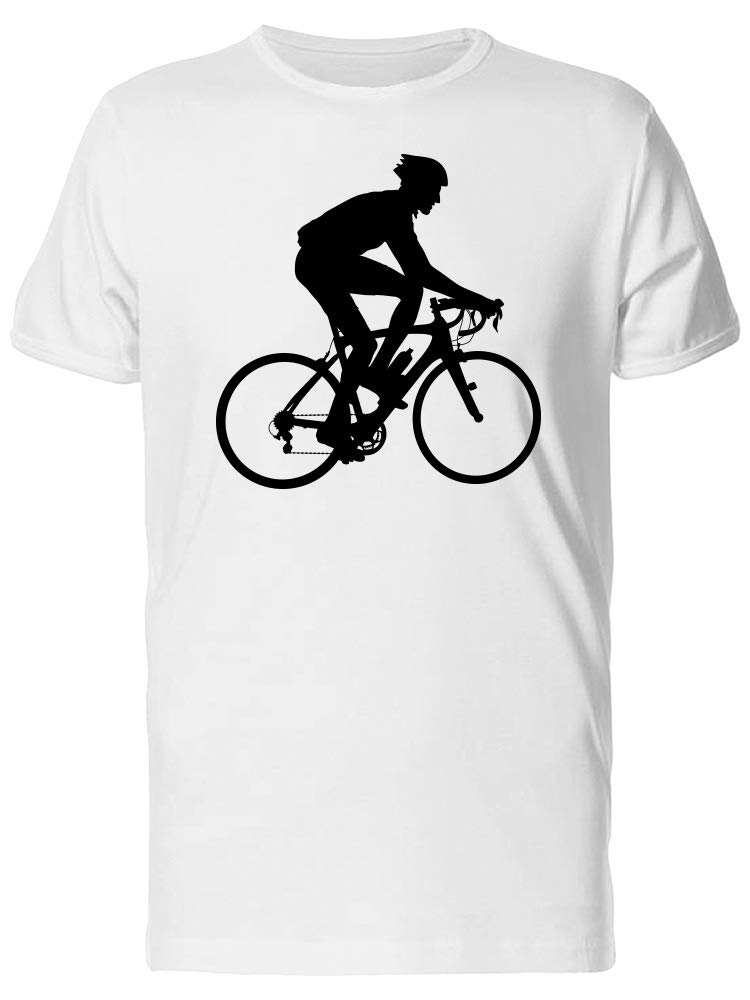 Cyclist Silhouette Graphic T-Shirt for Men - Black Cotton Tee - Perfect for Cycling, Casual Wear & Outdoor Activities