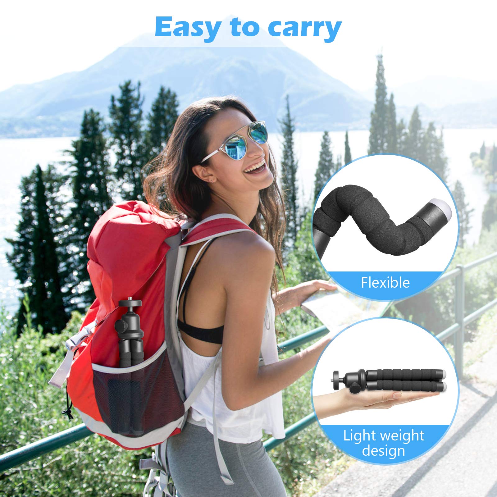 UBeesize Portable Flexible Phone Tripod Stand with Wireless Remote & Clip - Adjustable Smartphone Tripod for Vlogging, YouTube Videos, Live Streaming & Photography (Black) - Perfect for Content Creators, Travel Vloggers & Home Video Shooting