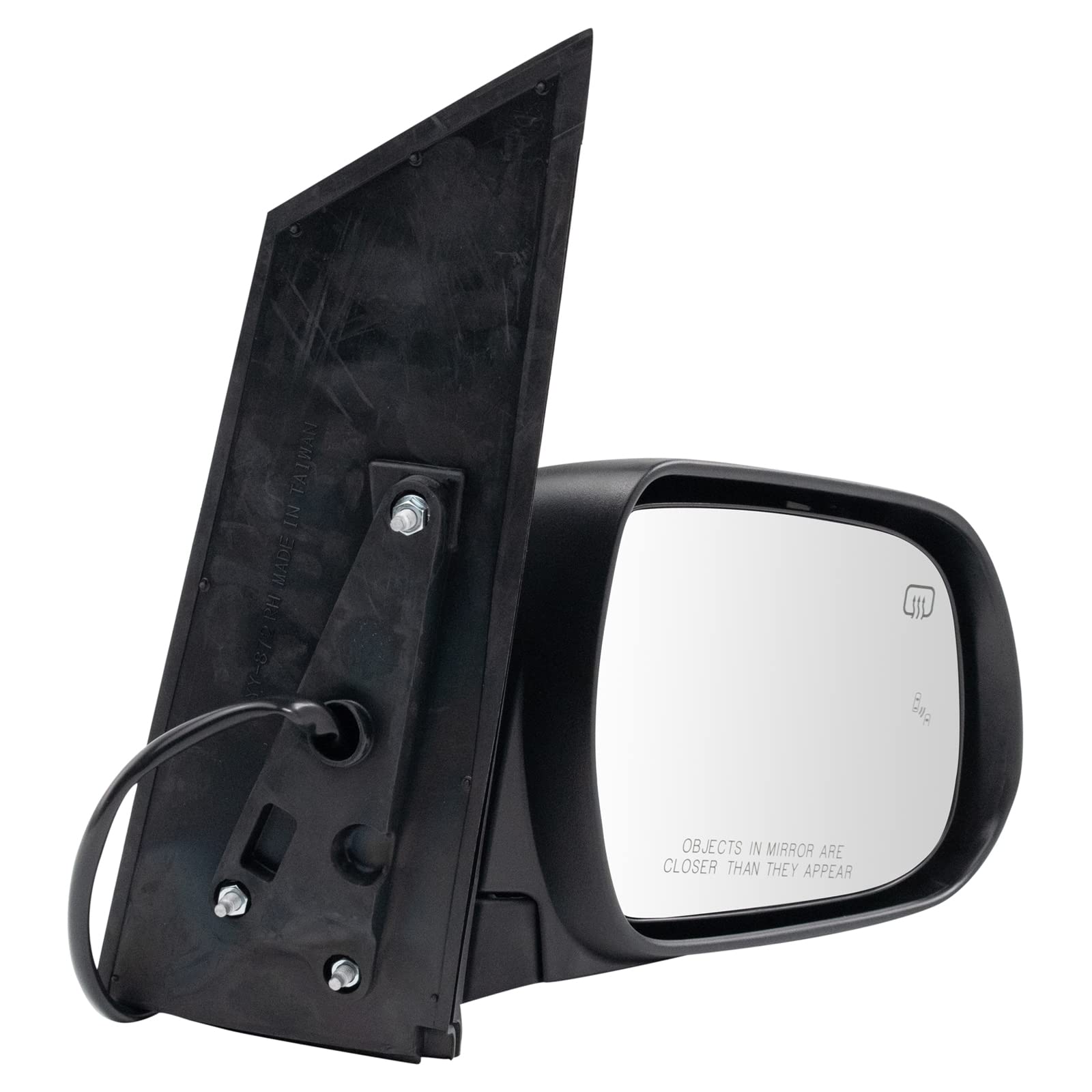 TRQ Heated Right Side Mirror Replacement for 2018-2020 Toyota Sienna (Passenger Side) - No Memory, No Spotter Mirror - Part# TO1321412 | Perfect for Winter Driving & Enhanced Safety