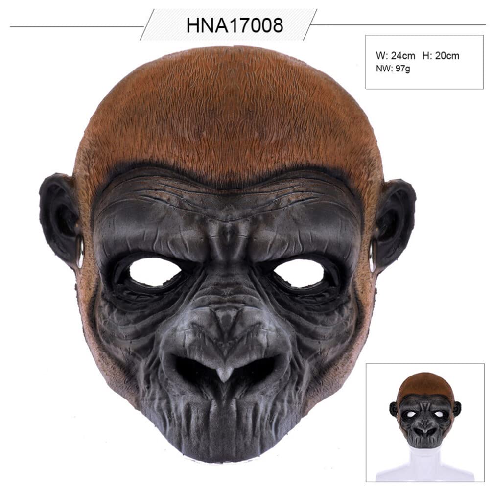STOBOK Halloween Mask - PU Foam Monkey Full Face Mask for Adults & Kids - Perfect for Halloween Parties, Cosplay, and Costume Events