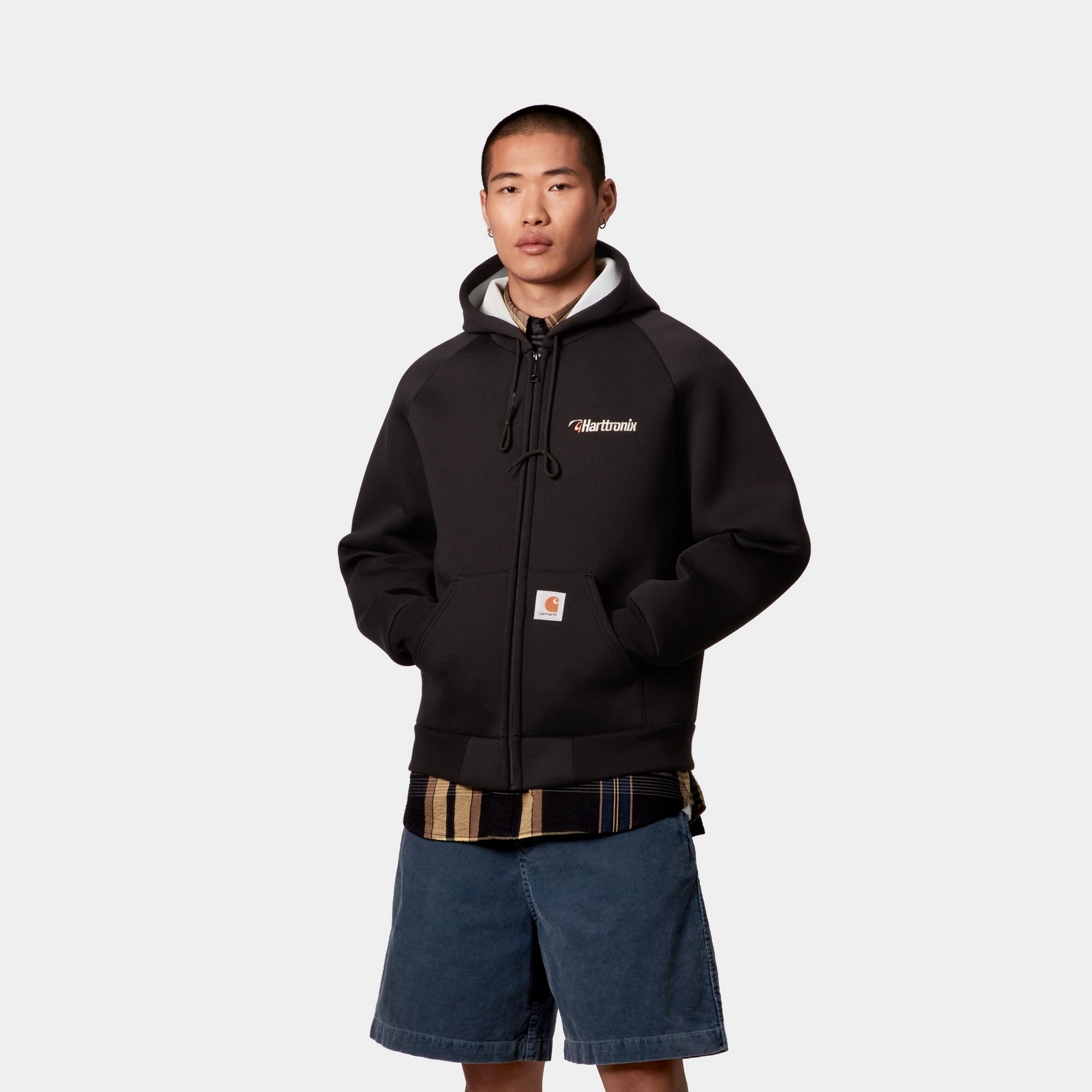 Harttronix Car Lux® Hooded Jacket for Men & Women - Waterproof Windbreaker with Fleece Lining | Black & Grey Heather Color Options | Perfect for Commuting, Road Trips & Outdoor Adventures