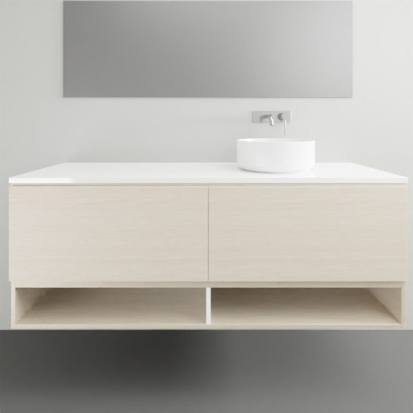 ADP Glacier Lite Shelf Slim Vanity with Solid Surface Top - Modern Bathroom Storage Solution for Small Spaces, Perfect for Makeup Organization and Bathroom Essentials