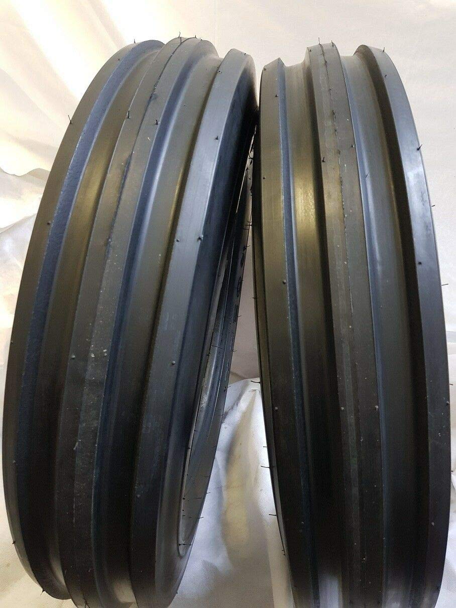 6.50-16 KNK-35 Farm Tractor Tires (2 Tires + 2 Tubes) - 6 Ply 3-Rib Heavy Duty Tractor Tires for Agricultural Equipment - Perfect for Farming, Tractor Replacement & Off-Road Use