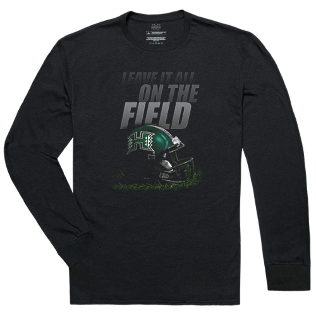 University of Hawaii Rainbow Warriors Football Long Sleeve T-Shirt - Black - Official NCAA Team Apparel for Game Day & Fan Support