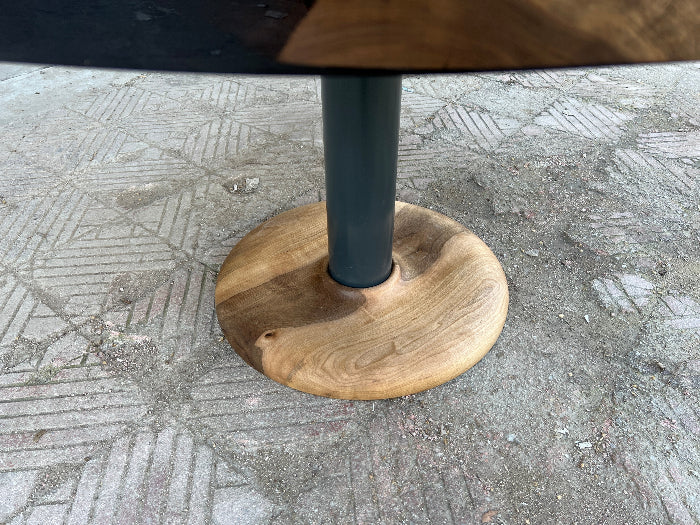Handmade Custom Round Epoxy Resin Walnut Dining Table with Solid Wood Base - Perfect for Kitchen, Dining Room, and Modern Home Decor