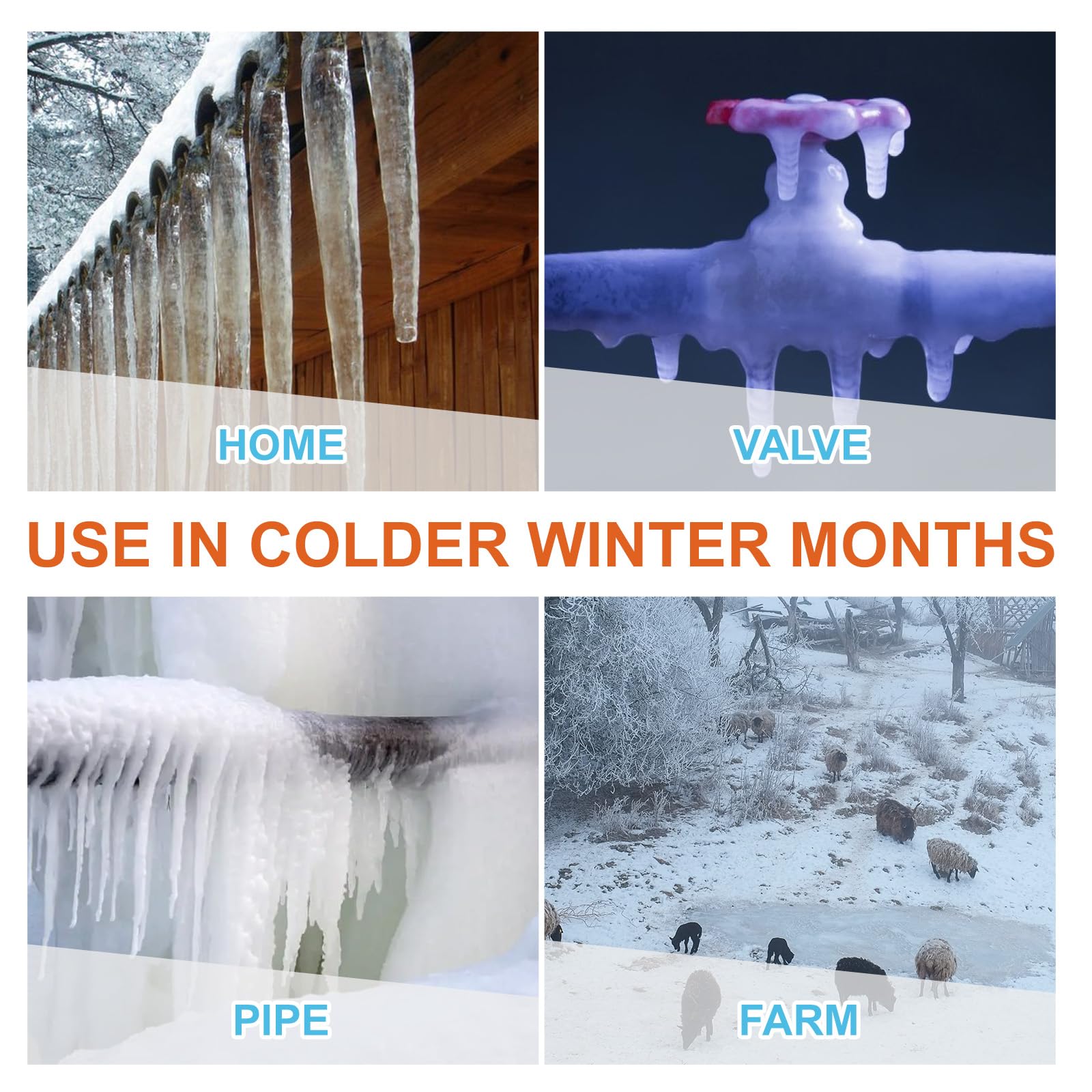 Cupohus Self-Regulating Heat Tape for Water Pipes - 3FT Digital Display Thermostat, Freeze Protection & Roof Deicing Cable for Metal/Plastic Pipes, RV Water Hose - Ideal for Home, RV & Outdoor Winter Pipe Protection