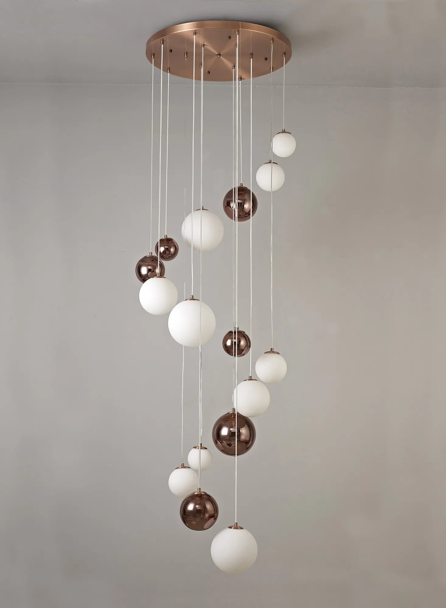 60cm Austin Glass Pendant Light with 16 G9 Bulbs - Modern Hanging Fixture for Kitchen Island, Dining Room, and Living Room Lighting