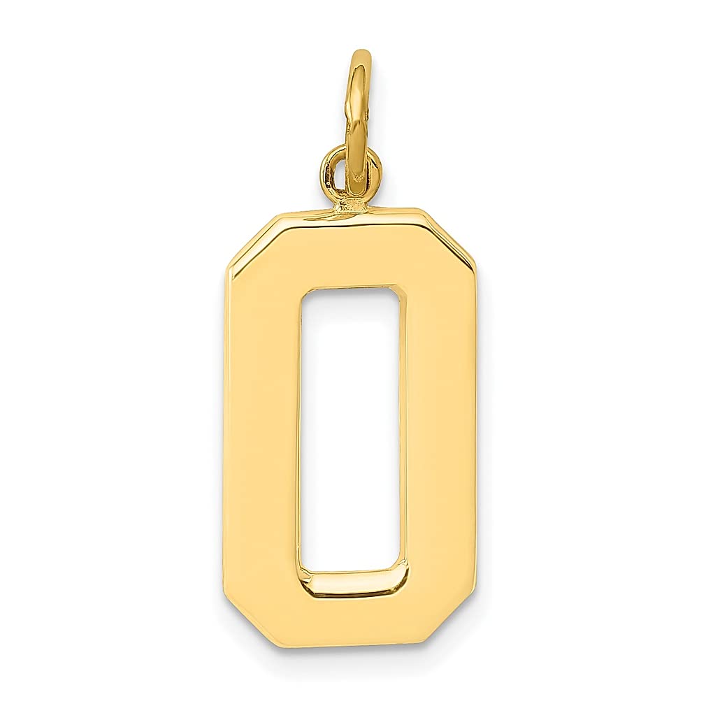14K Yellow Gold Large Number 0 Charm Pendant Necklace - Dainty Fine Jewelry for Women, Birthday Gift for Her - Perfect for Layering, Everyday Wear & Special Occasions
