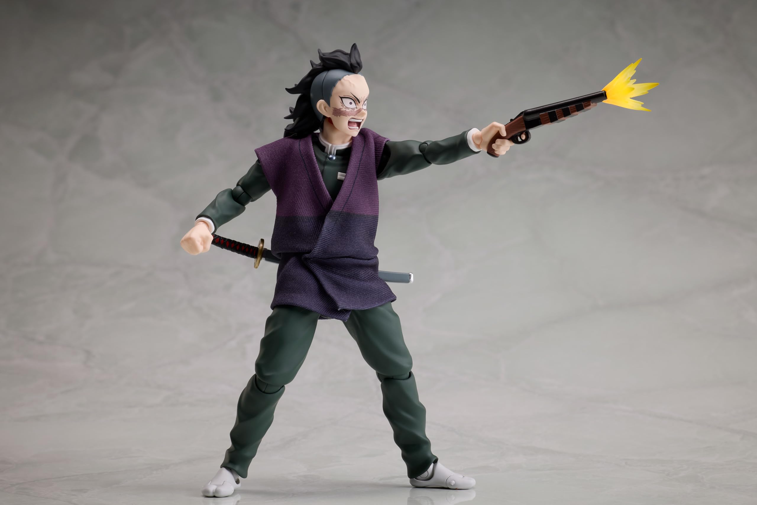 Aniplex Demon Slayer: Kimetsu no Yaiba – Genya Shinazugawa BUZZmod 1:12 Scale Action Figure - Collectible Anime Figure for Fans, Perfect for Display & Cosplay Scenes