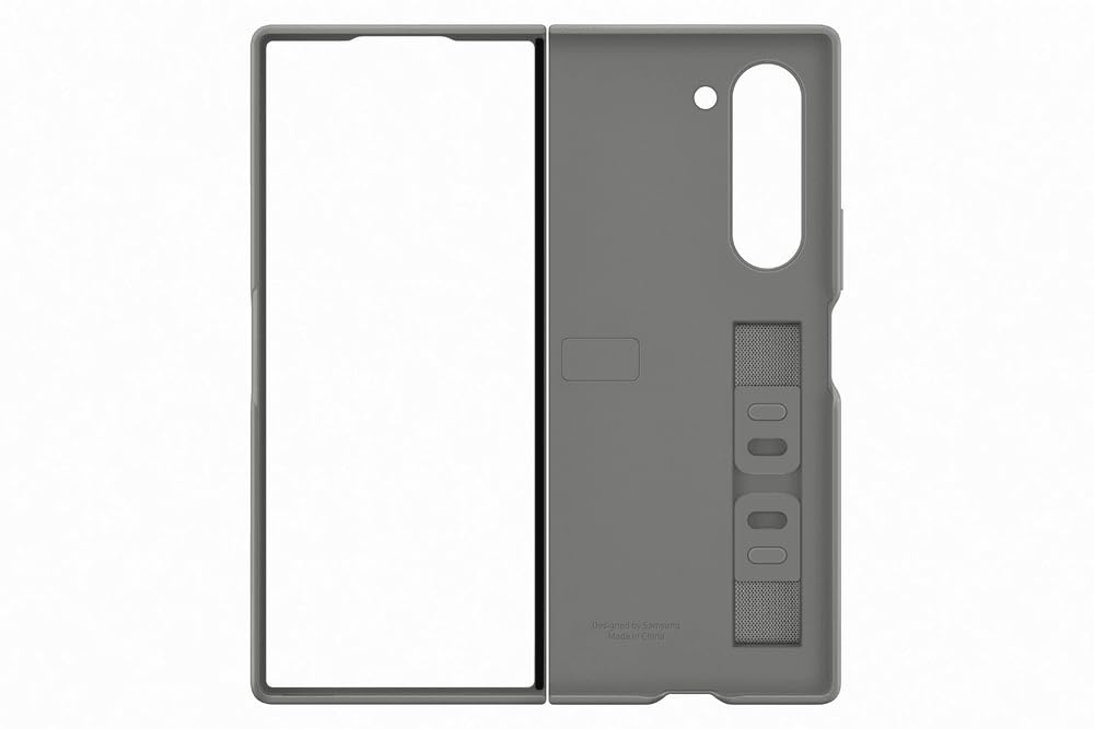 Samsung Galaxy Fold 6 Silicone Protective Case with Kickstand - Gray | Shockproof Cover for Work, Travel & Daily Use