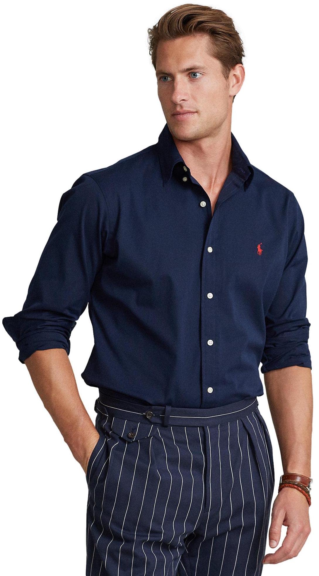 POLO RALPH LAUREN Men's Classic Fit Poplin Sport Shirt - Breathable Casual Button Down Shirt for Office, Business & Summer Outings