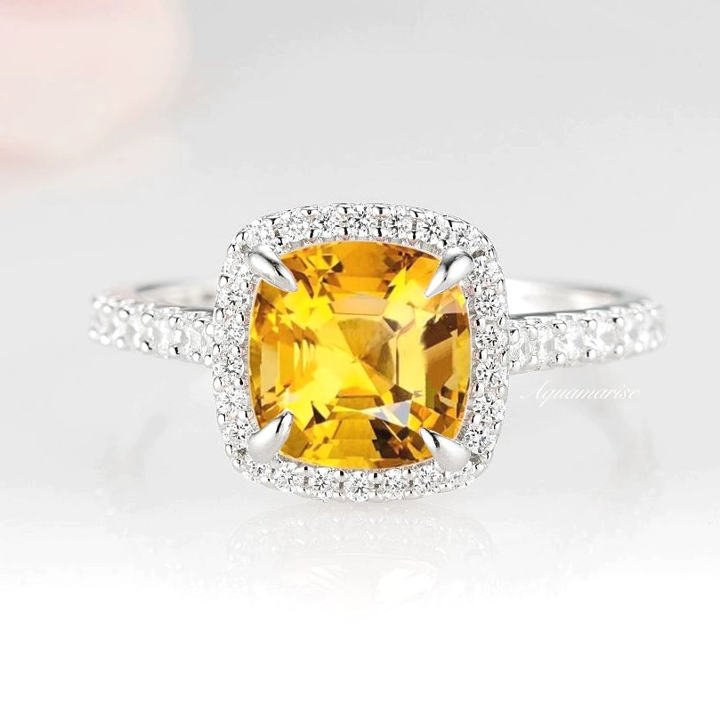 Belle Citrine Ring - Sterling Silver Jewelry for Women, Elegant Gemstone Ring for Everyday Wear & Special Occasions