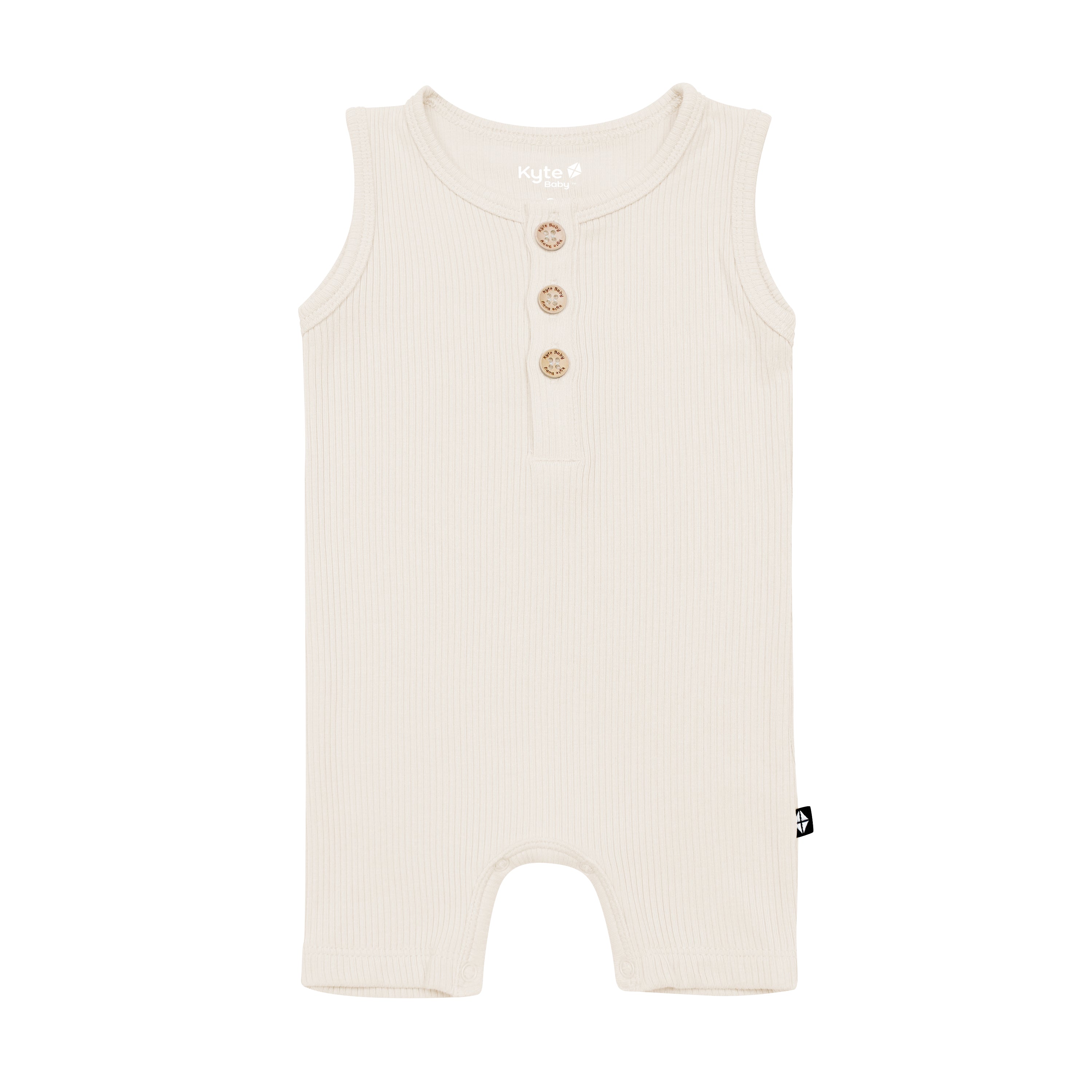 Stylish Ribbed Sleeveless Shortall in Oat - Perfect for Summer Outings, Beach Vacations & Casual Wear
