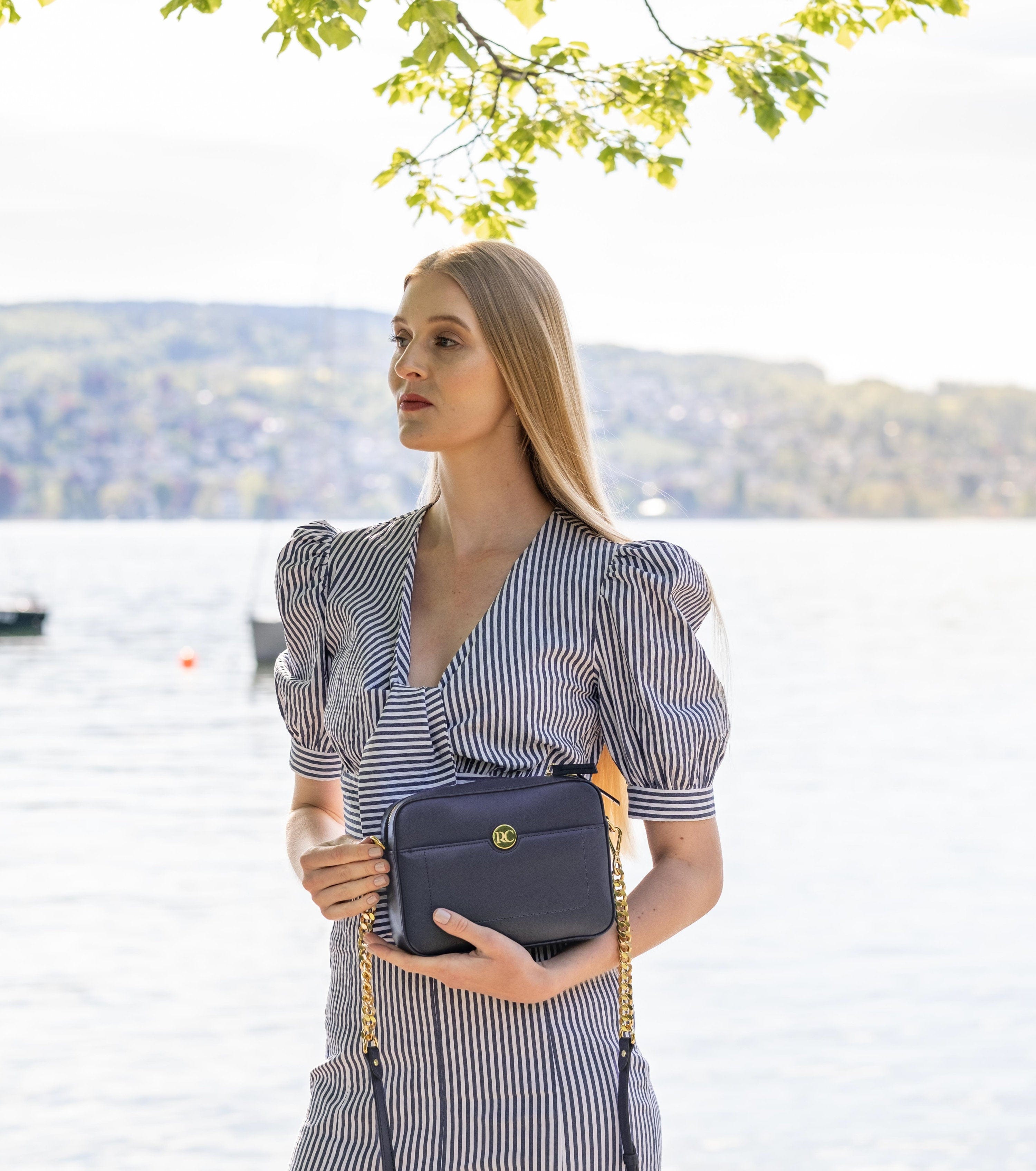 Nomad Vegan Leather Crossbody Bag for Apple Devices | Navy Blue | Perfect for Travel, Work & Everyday Use