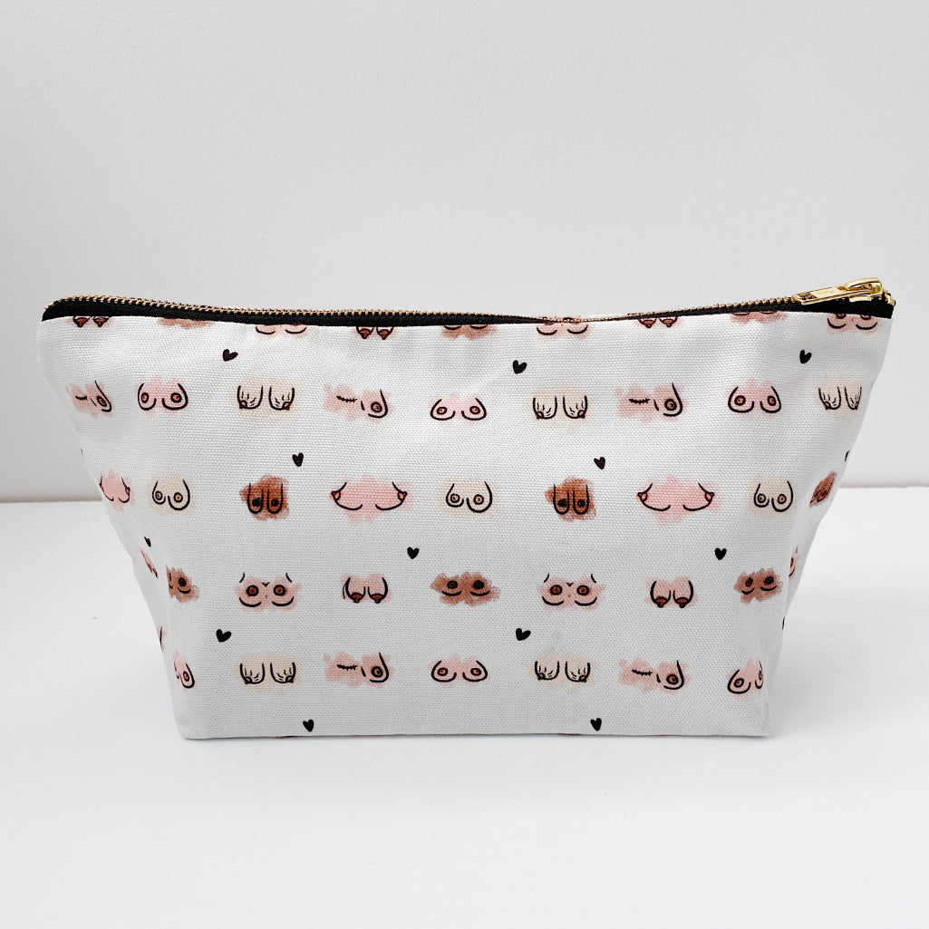 Boobies Print Zip Up Nappy Wallet - Stylish & Functional Diaper Organizer for Moms on the Go - Perfect for Baby Essentials, Travel & Daily Use