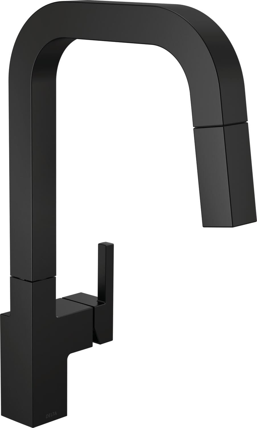 Delta Matte Black Single Hole Kitchen Faucet with Pull Down Sprayer - Modern 19825LF-BL for Kitchen Sink, Perfect for Cooking, Washing Dishes & Food Prep