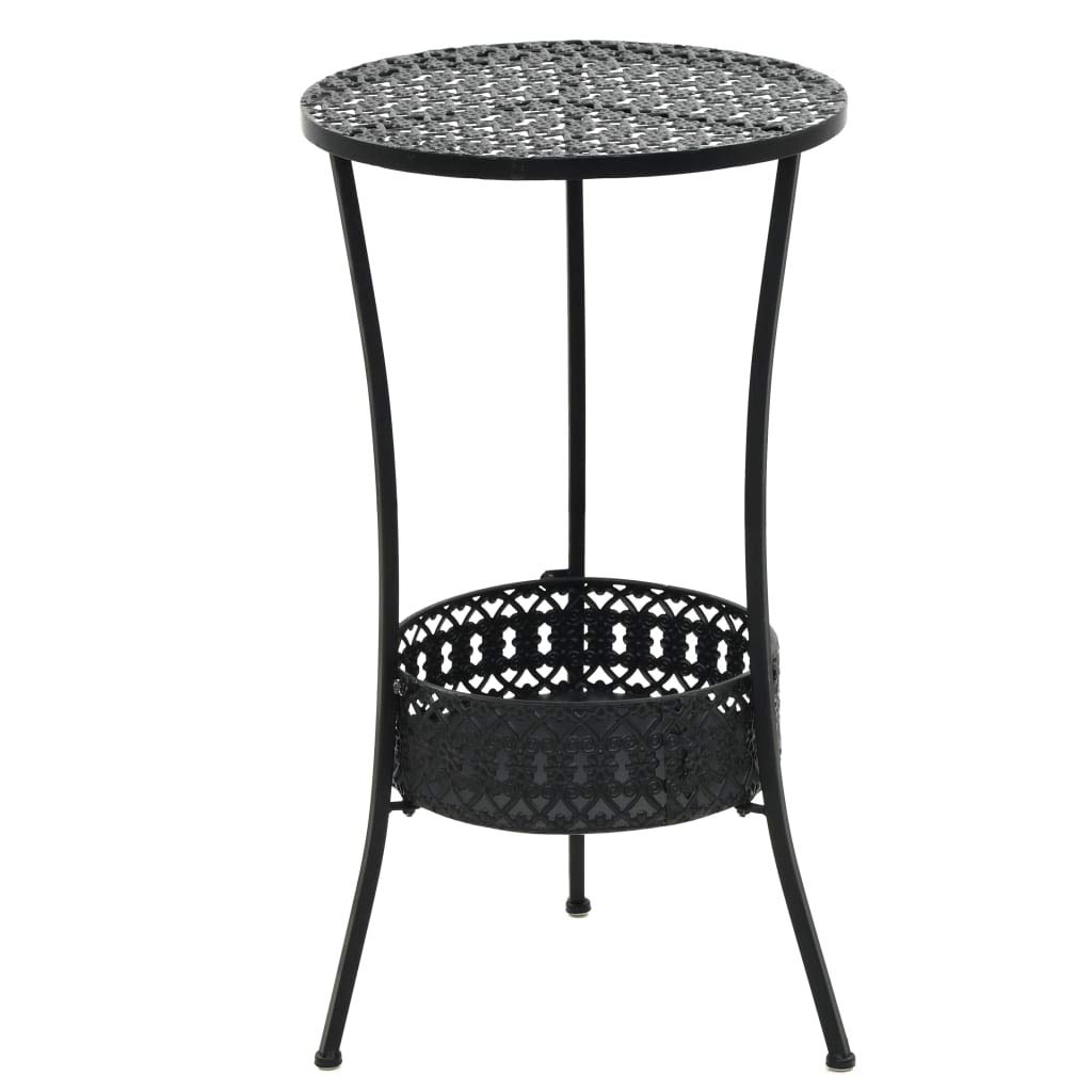 Vintage Style Metal Bistro Table with Bottom Basket - 15.7