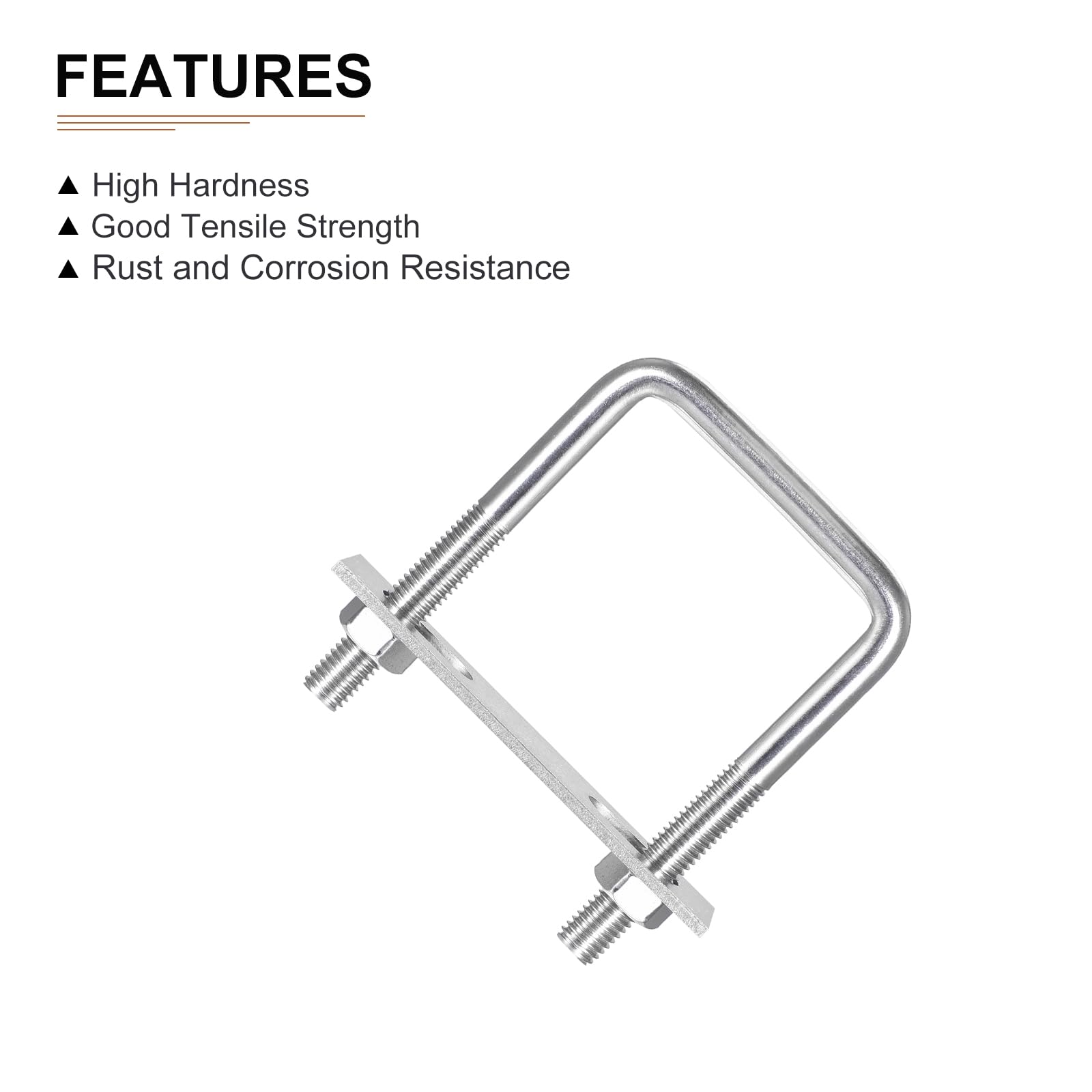 Stainless Steel U Bolts M10x60x100mm - 2 Pack for Trailer Pipe Repair