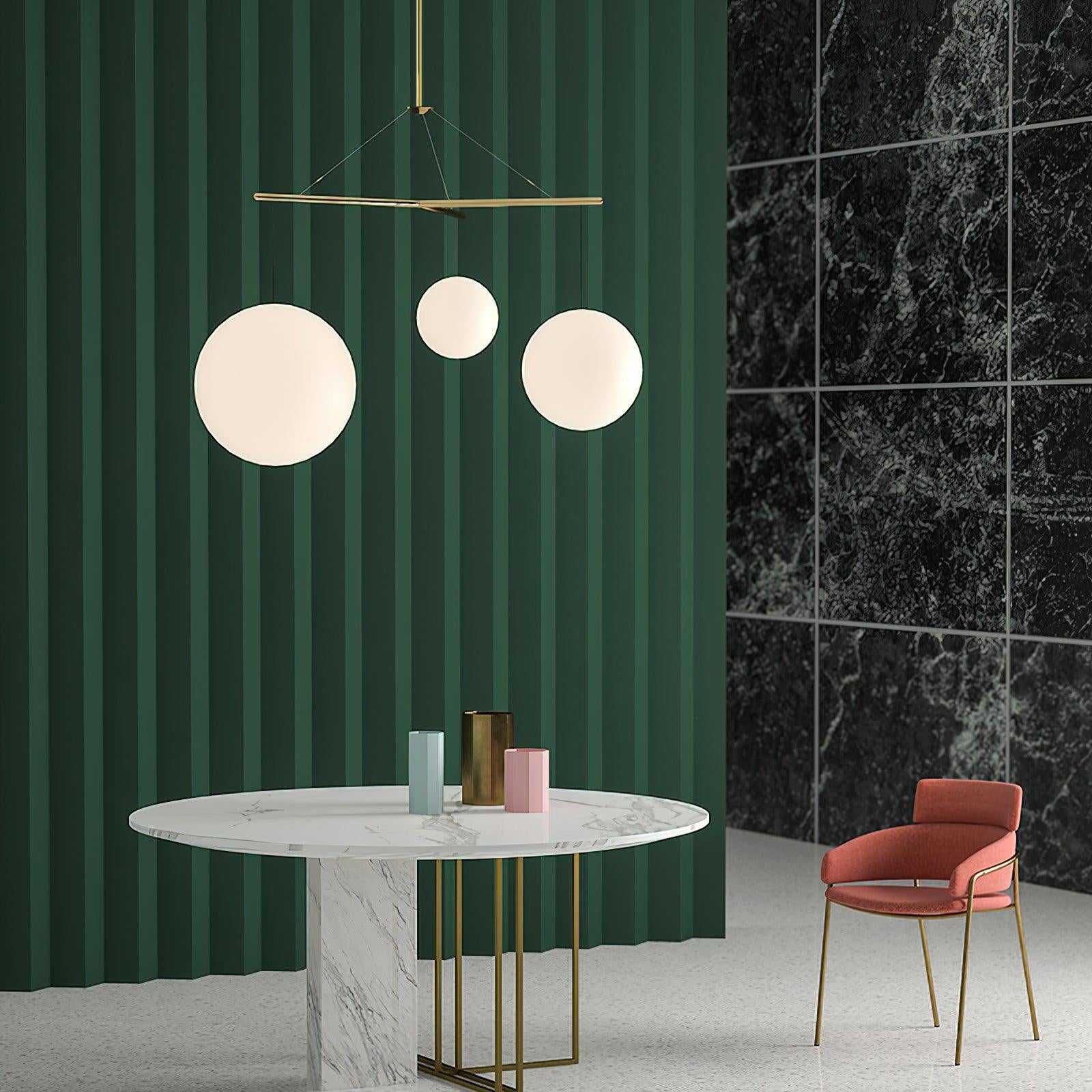 Celestial Orb Trio Pendant Light - Modern Hanging Chandelier for Living Room, Bedroom, and Dining Room Decor