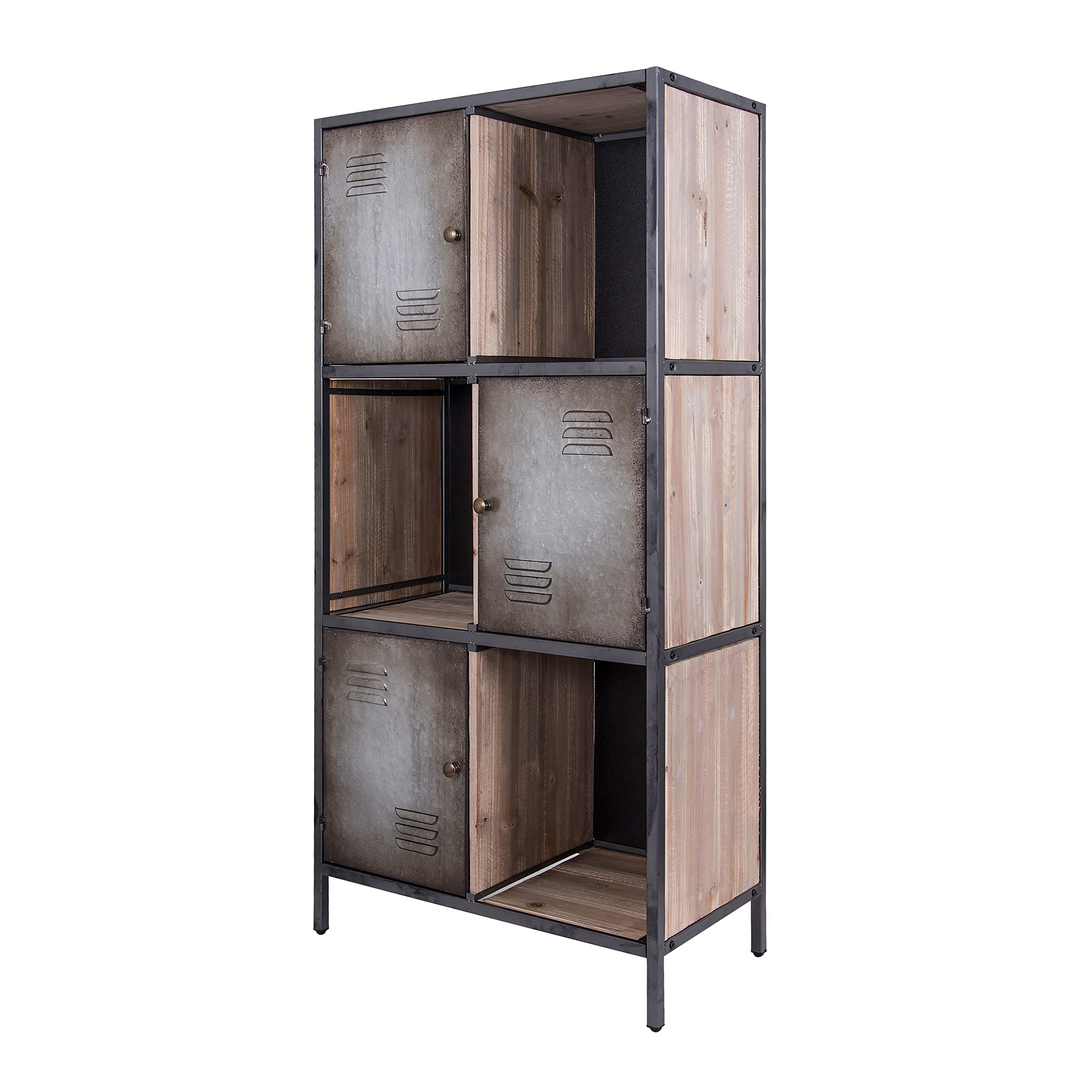 Rustic Weathered Steel Bookcase - Modern Industrial Bookshelf for Living Room, Office & Study | Durable & Stylish Home Storage Solution