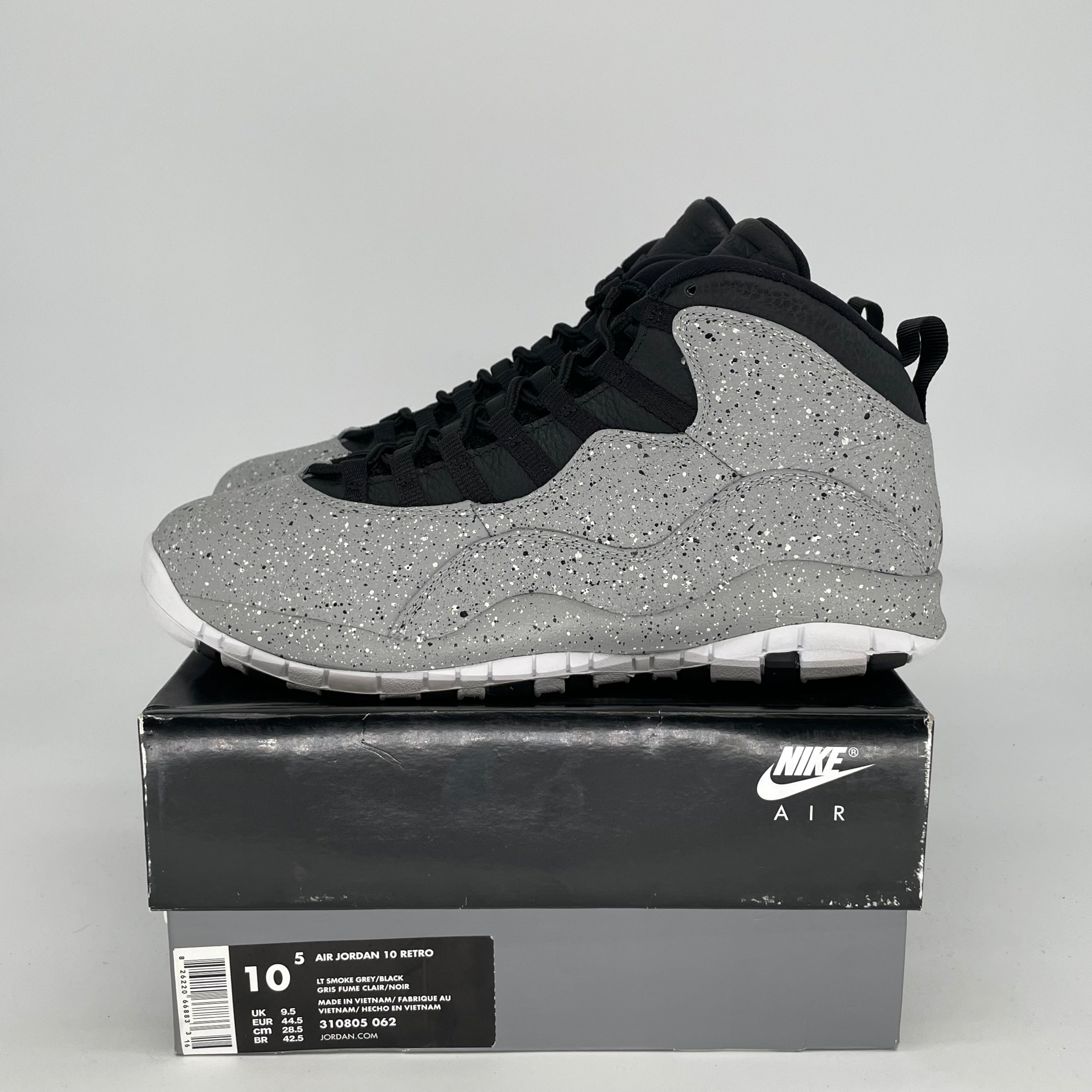 AIR JORDAN 10 Retro Light Smoke Grey Men's Basketball Shoes Size 10.5/12W (Style 310805-062) - Perfect for Streetwear, Sneaker Collection & Casual Wear