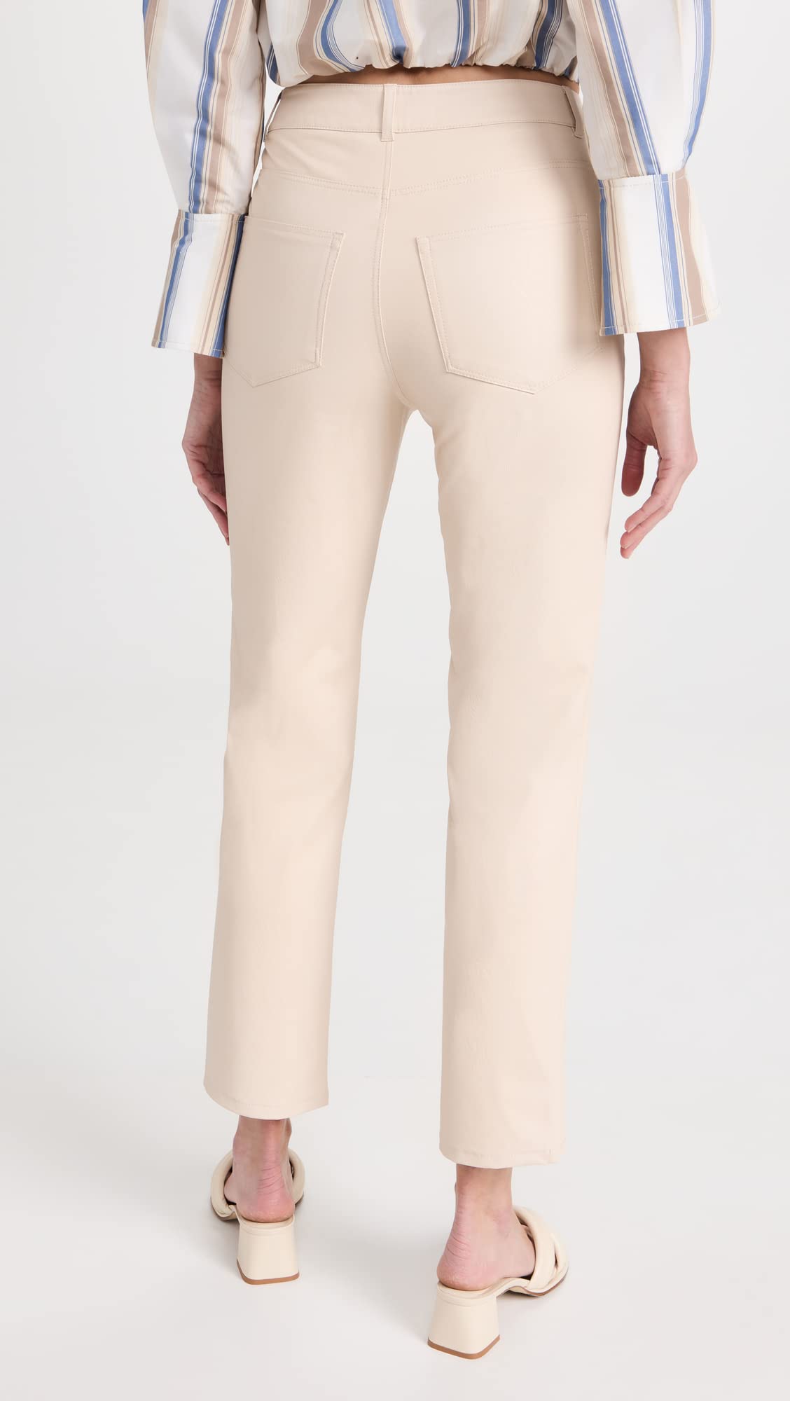 PAIGE Women's Stella Faux Leather Jeans - High Waisted Stretch Vegan Leather Pants for Women | Perfect for Night Out, Party & Casual Wear