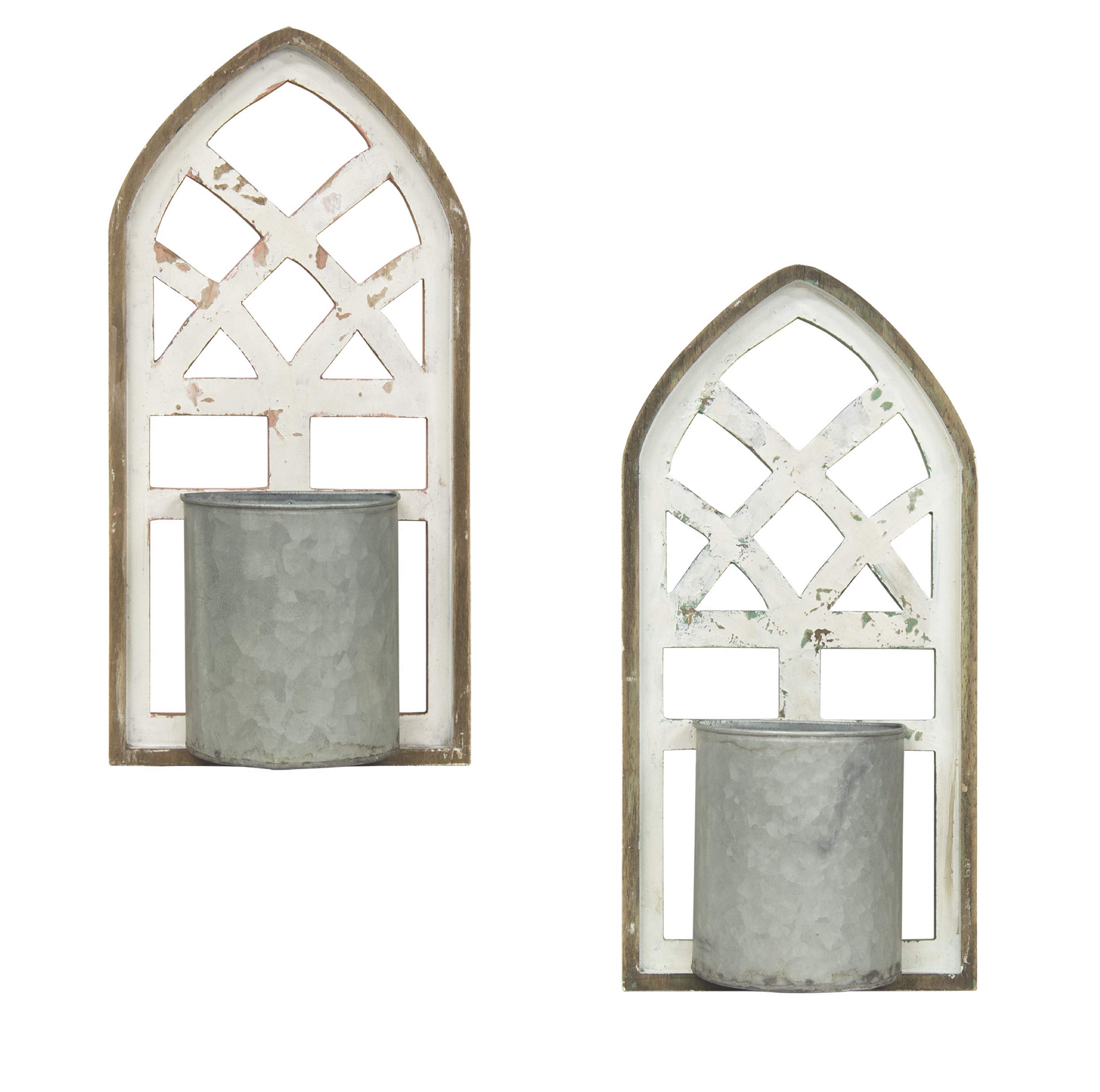 Architectural Arch Design Wall Planter Set of 2 - Modern Hanging Planters for Indoor Plants - Farmhouse Wall Decor Sconces - Perfect for Living Room, Bedroom, or Office Decor