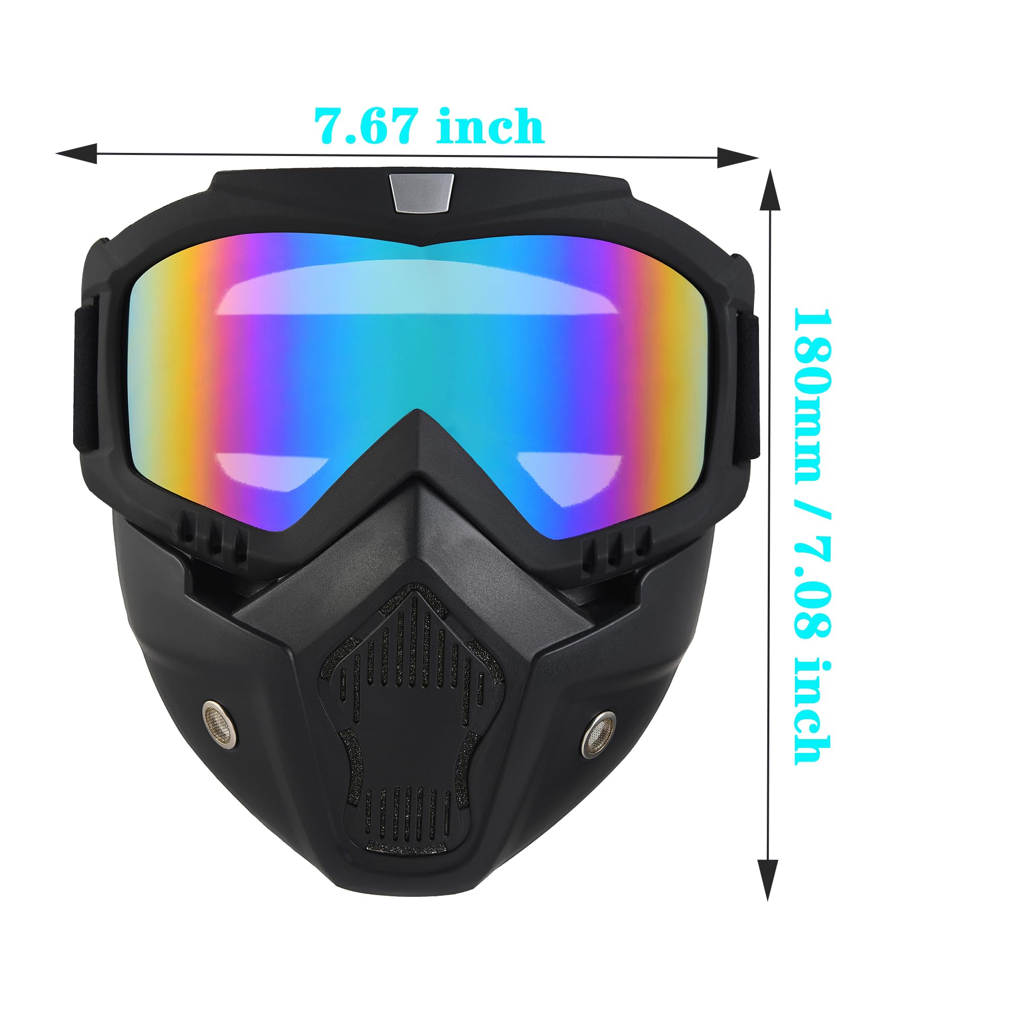 Tactical Airsoft Full Face Mask - Adjustable Paintball & Motorcycle Helmet Goggles with Removable Face Shield for Men & Women - Perfect for Airsoft Games, Paintball Battles & Motorcycle Riding Protection