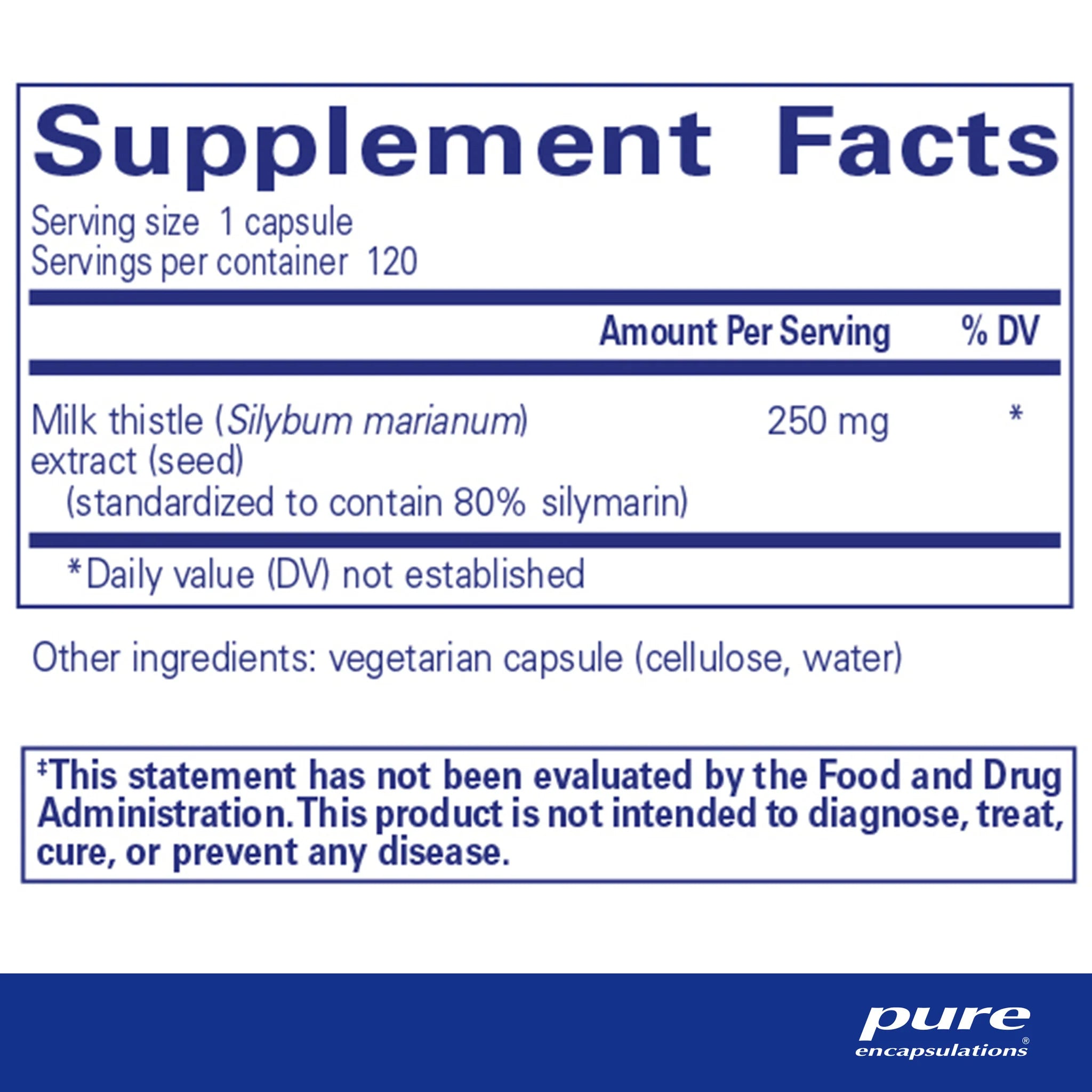 Silymarin Milk Thistle Extract 120 Capsules - Liver Support & Detox Supplement for Men & Women - Natural Antioxidant for Liver Health & Cleansing - Daily Wellness & Detoxification Aid