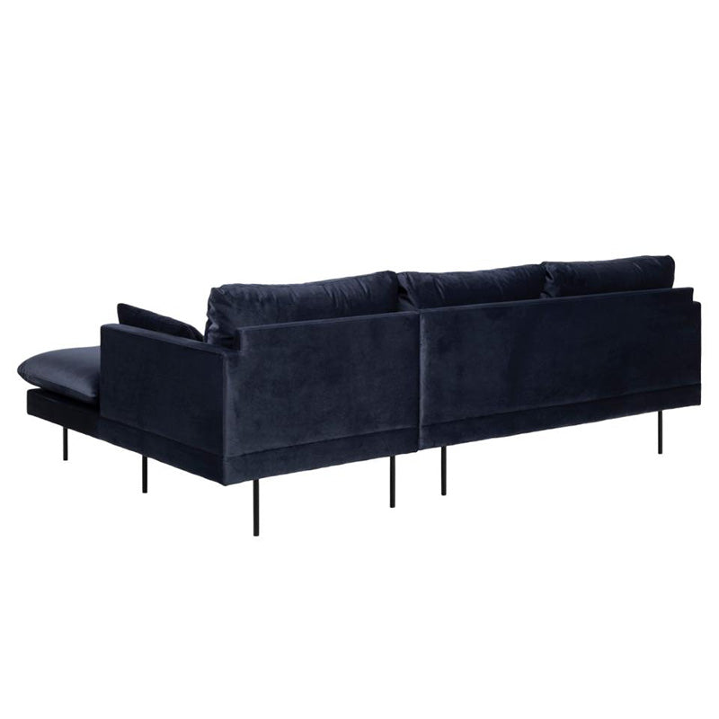 AKEMI 3-Seater Sofa with Right Chaise Lounge - Modern Blue Fabric Sectional Couch for Living Room, Family Room & Apartment Decor
