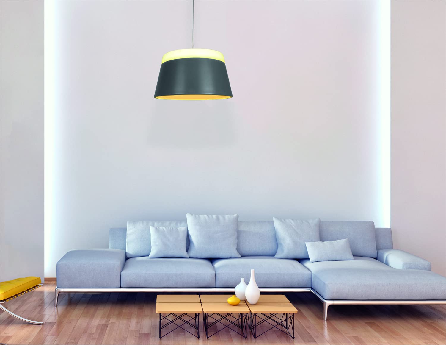 Xtricity Modern Grey Hanging Pendant Light Fixture with 14
