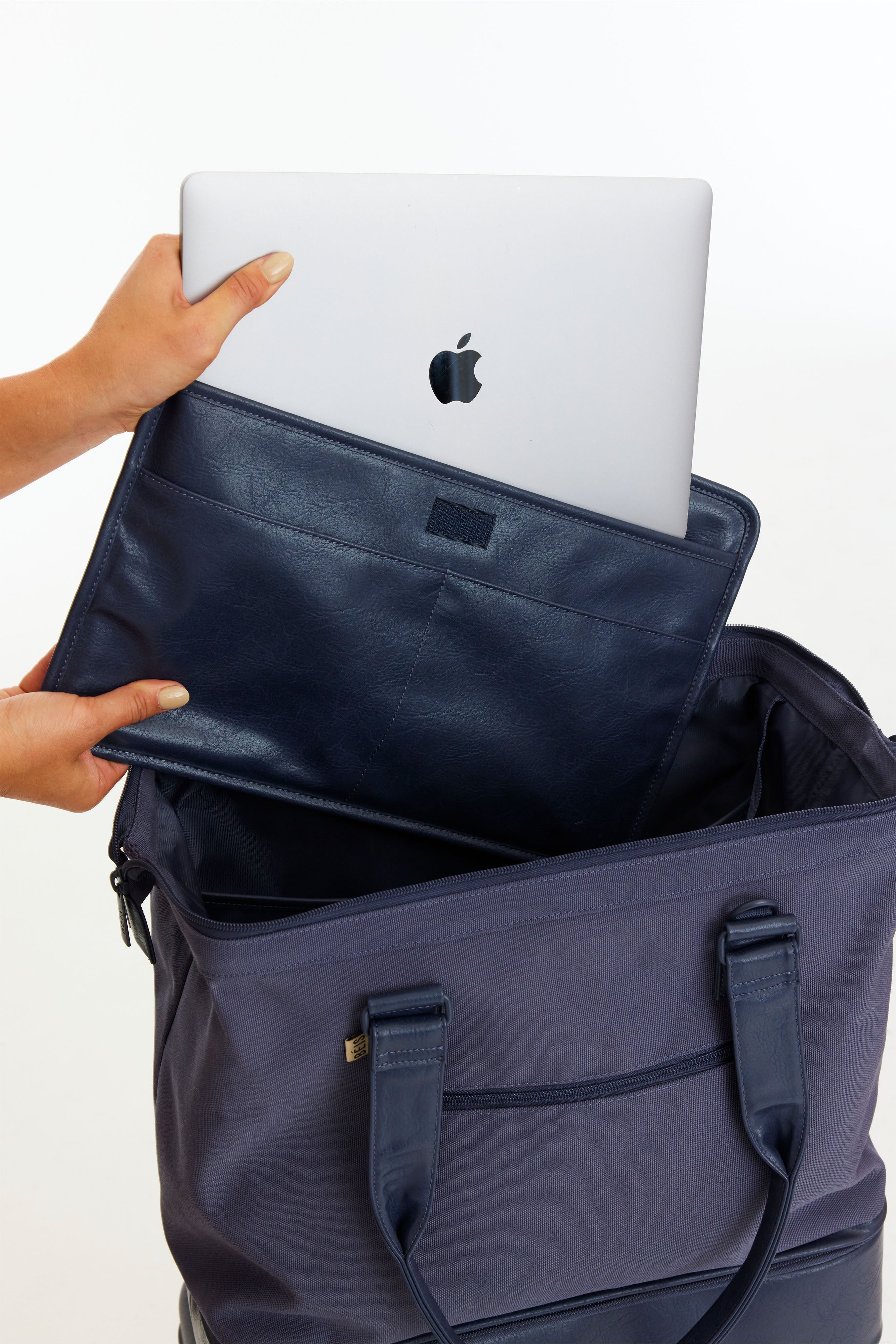 Navy Blue Convertible Mini Weekender Bag - Stylish & Versatile Carry-On for Travel, Gym, and Weekend Getaways