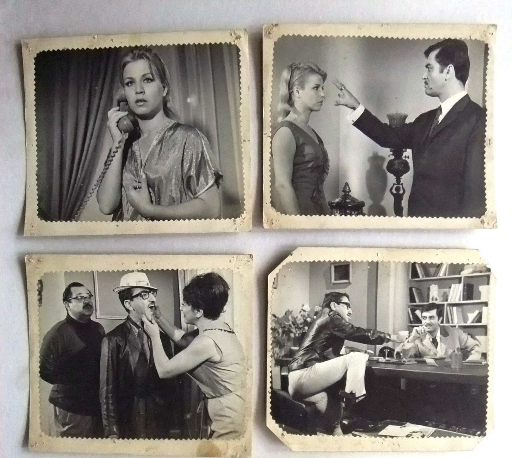Vintage Lebanese Arabic Movie Photos Set of 19 - Mesk & Anbar Film Stills Featuring Dureid Laham, 1970s Cinema Memorabilia for Collectors & Home Decor