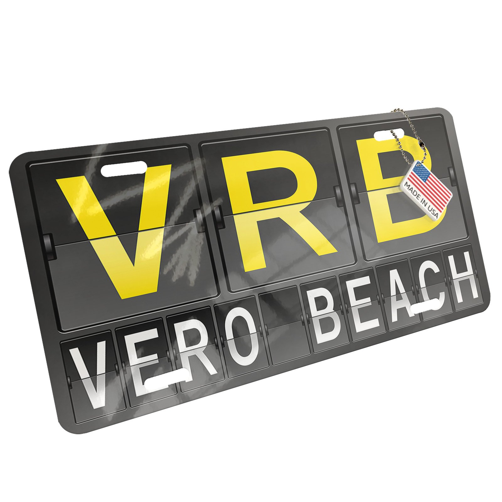 Custom Metal License Plate with VRB Airport Code for Vero Beach - Perfect for Car Decoration, Travel Souvenirs & Aviation Enthusiasts