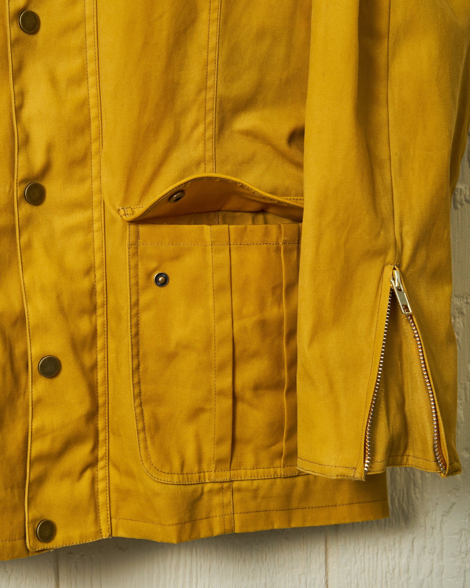 Aberdeen Waxed Canvas Jacket in Goldenrod - Durable Water-Resistant Outdoor Coat for Hiking, Camping & Fall Fashion