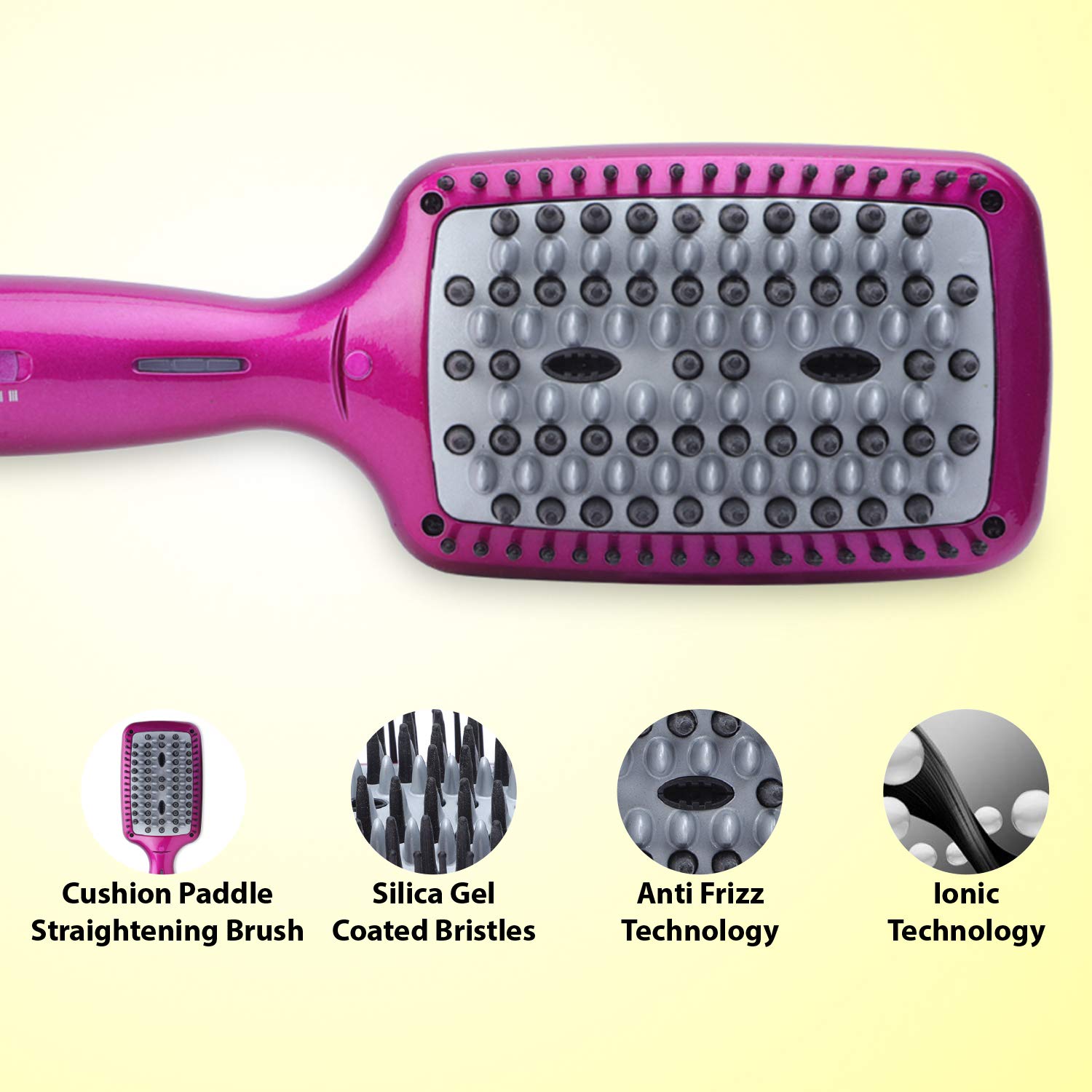BaByliss Paris HSB100E 3D Liss Straightening Brush for Smooth & Shiny Hair - Perfect for Home & Salon Styling