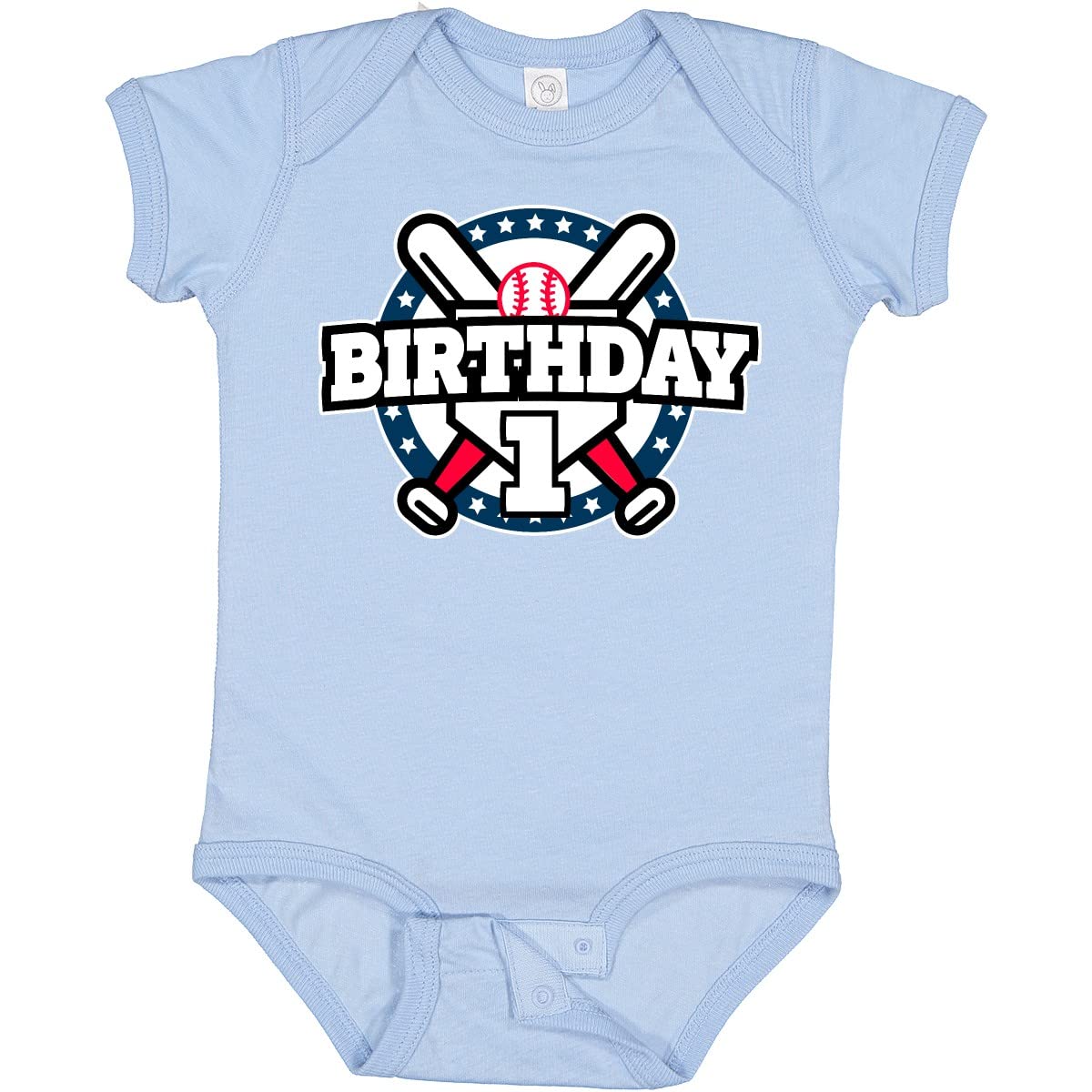 Inktastic Baseball Birthday 1 Baby Bodysuit - Cute Baseball-Themed Onesie for Newborns & Infants - Perfect for Birthdays, Photo Shoots & Baseball Fan Gifts