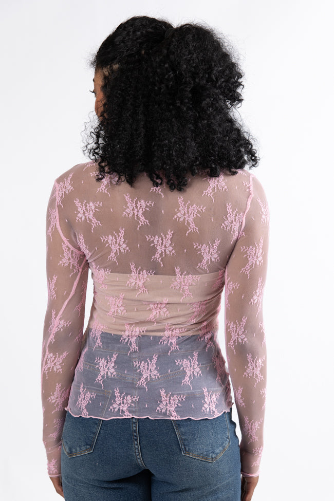 Speak Your Truth Pink Long Sleeve Layering Blouse - Women's Fashion Top for Work, Date Night & Casual Outfits