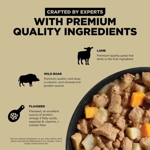 Go! Solutions Carnivore Grain-Free Shredded Lamb & Wild Boar Wet Dog Food - 12.5oz Can - High Protein Natural Recipe for Adult Dogs - Perfect for Sensitive Stomachs & Picky Eaters