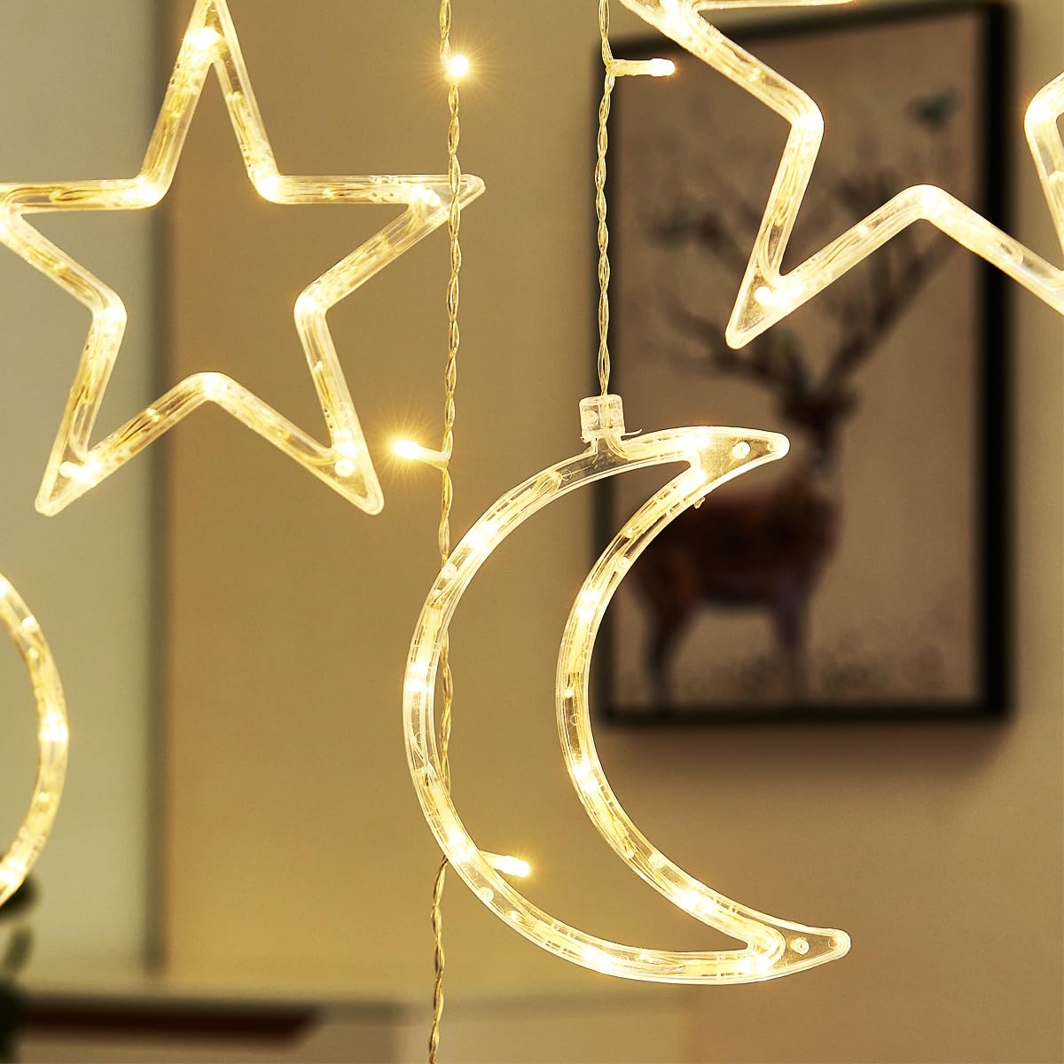 138 LED Curtain String Lights with 8 Lighting Modes & Timer - Remote Control USB Powered Dimmable Fairy Lights for Window, Wall, Bedroom, Wedding, Party & Outdoor Decor