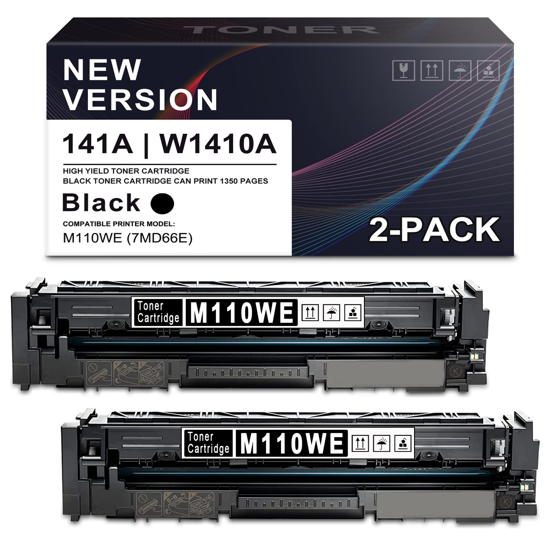 Saouote 2-Pack W1410A Compatible Black Toner Cartridge Replacement for HP M110we (7MD66E) Printers - High Yield Printing for Home & Office Use