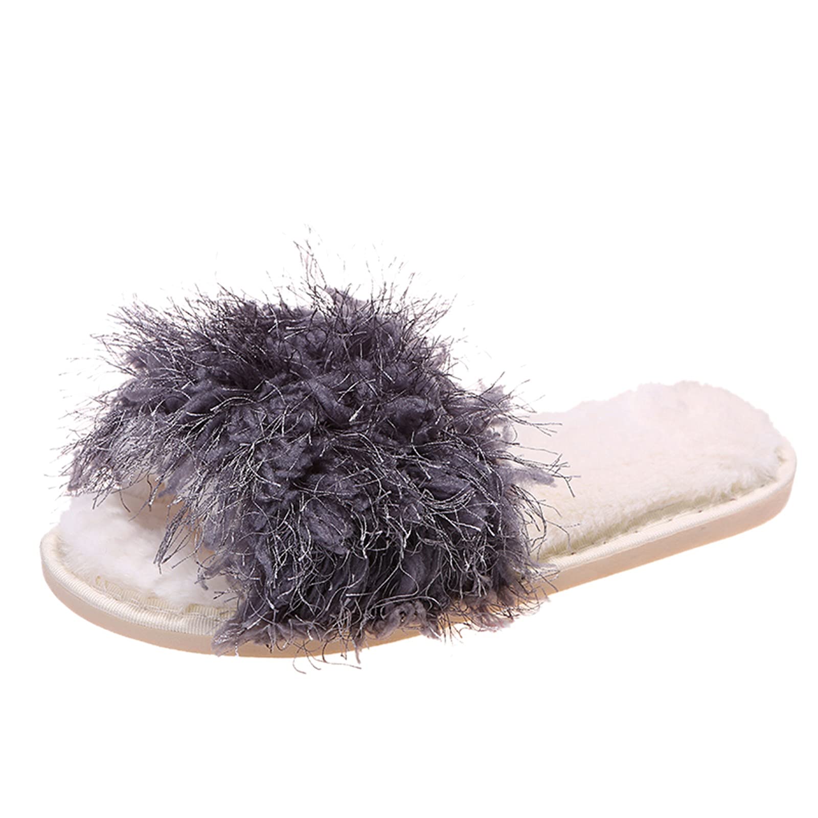 Women's Black Ballet Slippers with Arch Support - Plush Furry Memory Foam House Shoes for Comfort & Warmth - Perfect for Indoor Lounging, Yoga & Relaxation