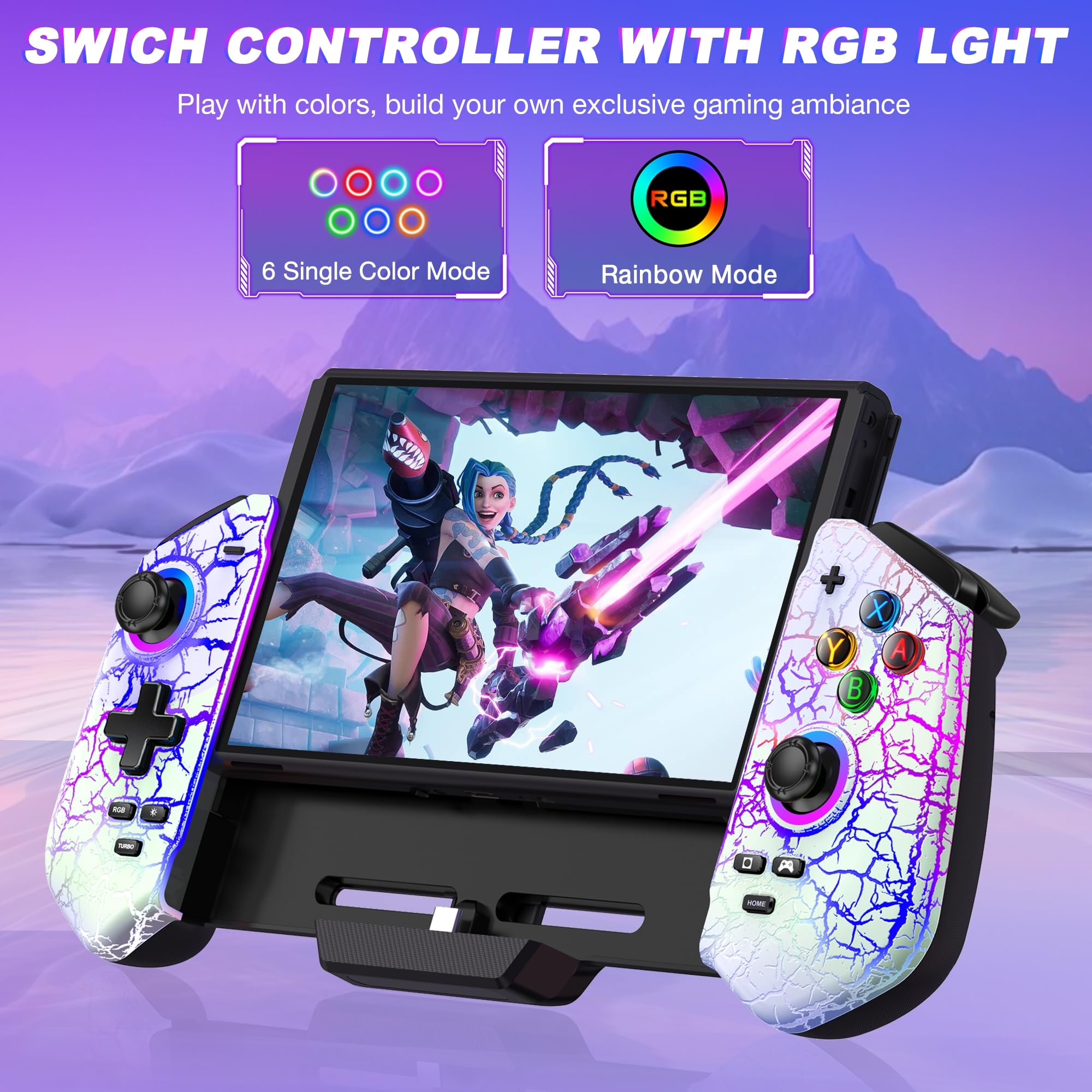 CYOYPPY Wireless Switch Pro Controller for Nintendo Switch/OLED - USB-C Plug & Play with Hall Effect Joystick, 4 Game Slots, Dual Vibration Motors | Compatible with Handheld Mode & TV Mode | Perfect for Mario Kart, Zelda & Multiplayer Gaming