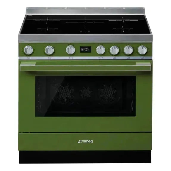 Smeg 90cm Portofino Induction Cooktop in Olive Green – Premium Electric Stove for Modern Kitchens | Perfect for Home Cooking, Entertaining & Gourmet Meals