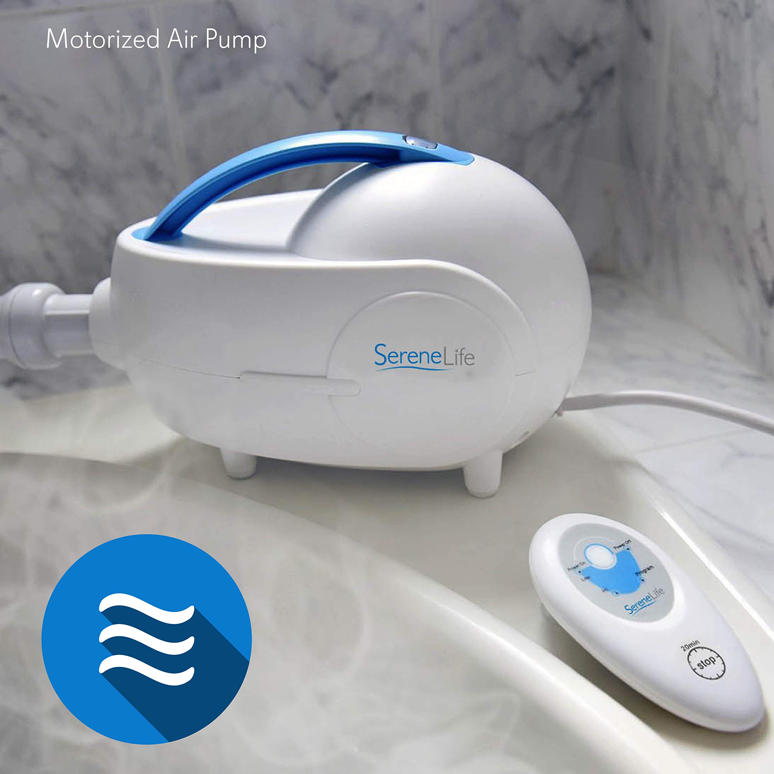 SereneLife Full Body Spa Bath Mat with Warm Air Jets & Bubble Massage - Portable Hot Tub Mat with Remote Control, Non-Slip Design, Adjustable Heat & Aromatherapy Clip for Essential Oils - Perfect for Relaxation, Stress Relief & Home Spa Experience