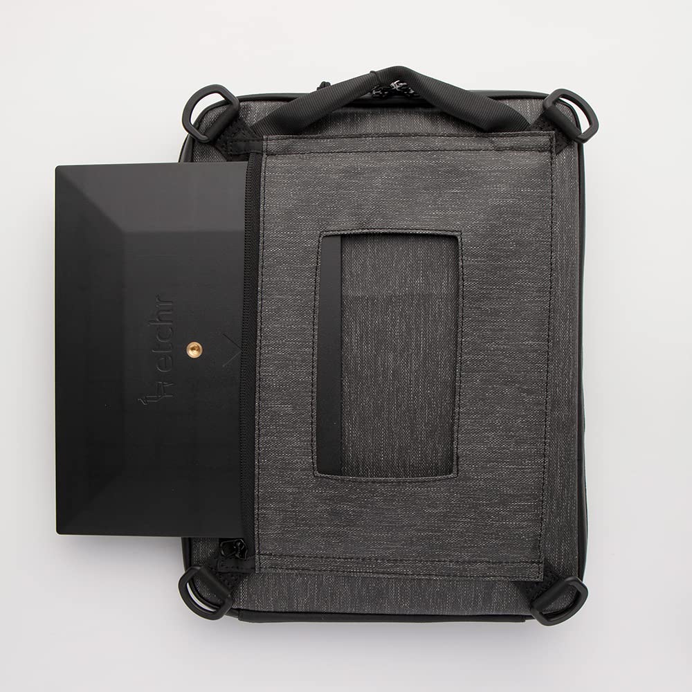 Etchr Slate Mini Satchel - 2-in-1 Waterproof Art Travel Case & Messenger Bag for Sketching Supplies - Compact Plein Air Painting Portfolio with Tripod Mount - Perfect for Outdoor Artists & Urban Commuters